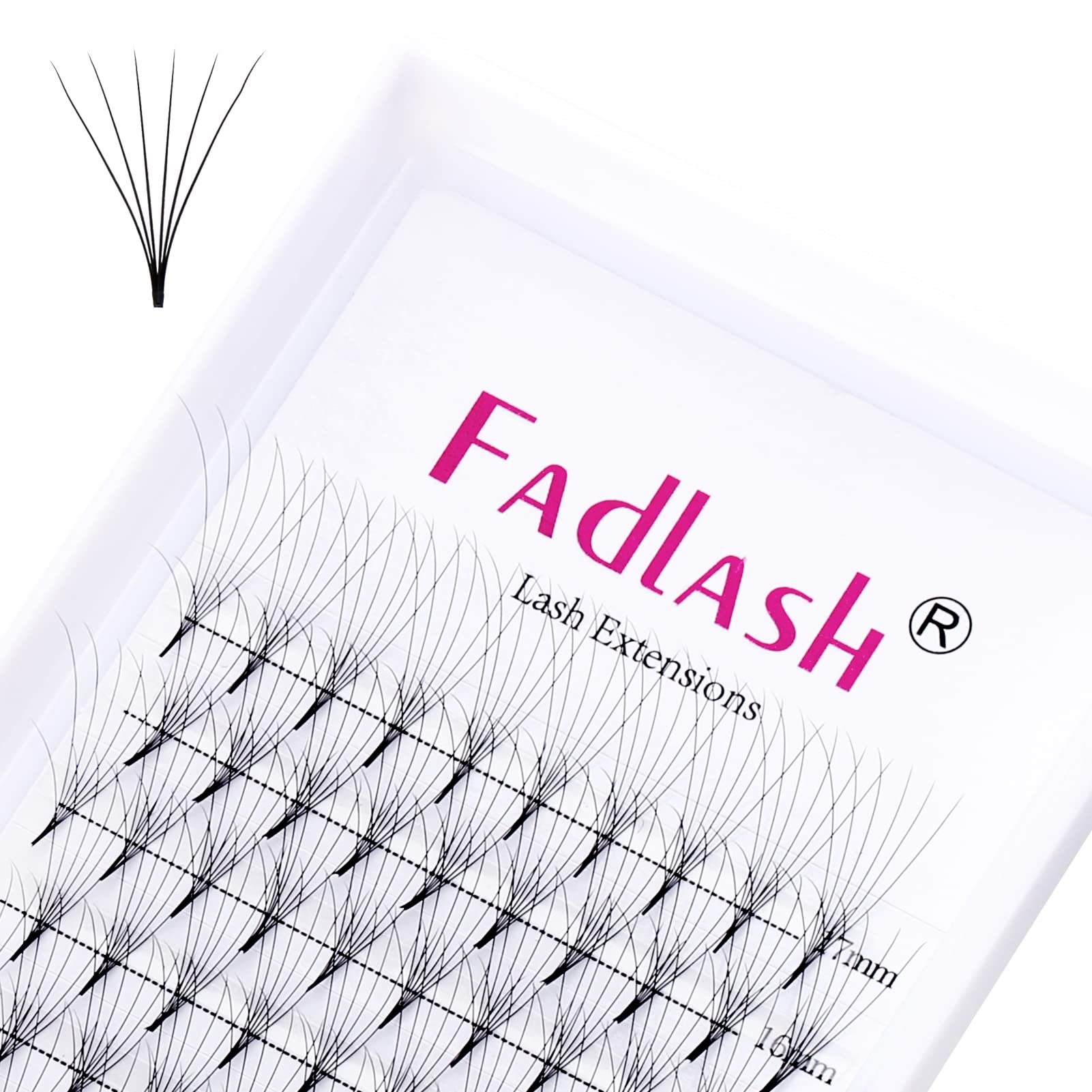 Fadlash Pre Made Fan Eyelash Extensions 6D-0.07D Curl Mix 9-17mm Pointy Base Premade Volume Russian Lashes