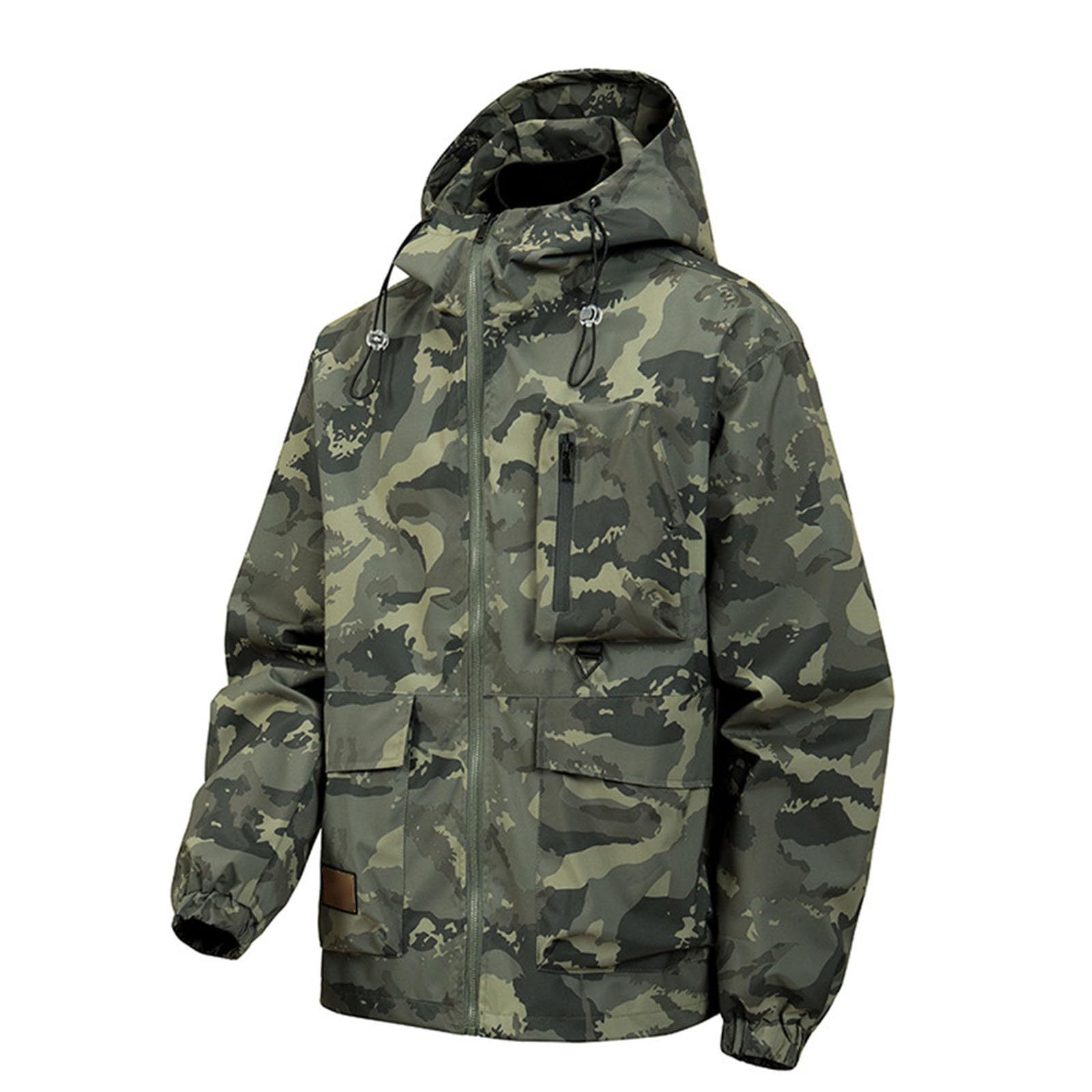 Chaqueta de trabajo softshell camuflaje cortavientos hombre militar ligera con capucha