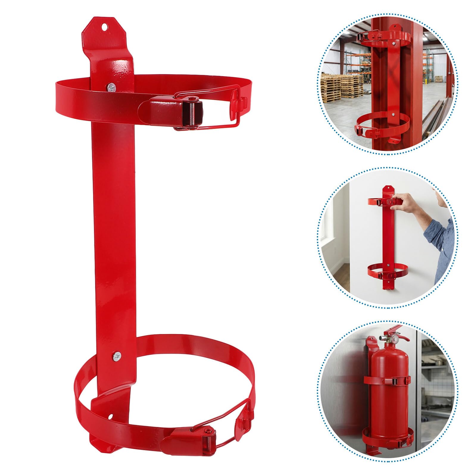 2 Piezas Soporte para Extintor de Incendios Doméstico de 3/4 Kg, Soporte de Pared Ajustable de Alta Resistencia, Paquete para Garaje, Hogar y Uso Marino