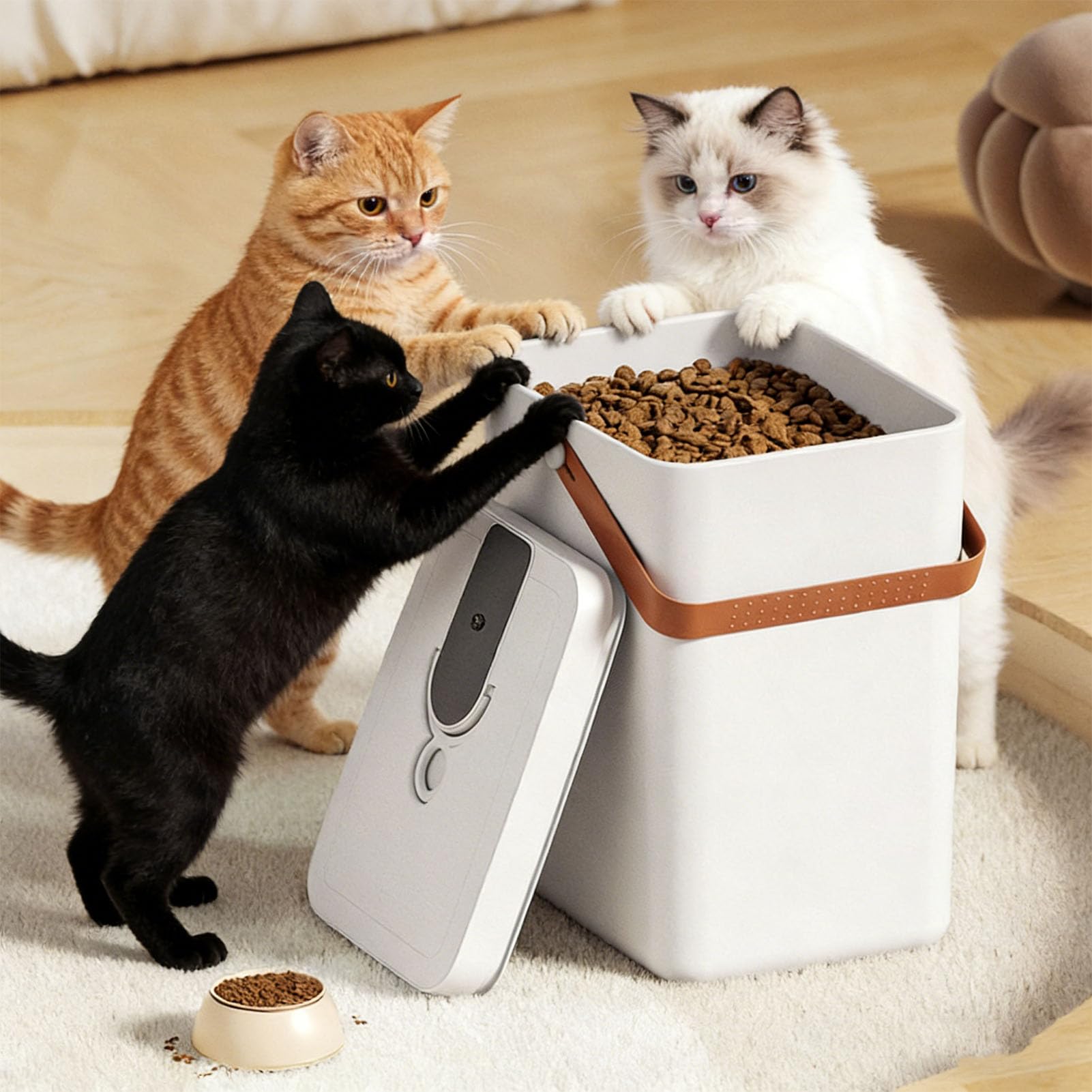 Tonysa Cubo de Comida para Mascotas Al Vacío, Contenedor de Almacenamiento de Alimentos para Mascotas Sellado Al Vacío de Plástico de Gran Capacidad de 13L para Comida para Perros y Gatos