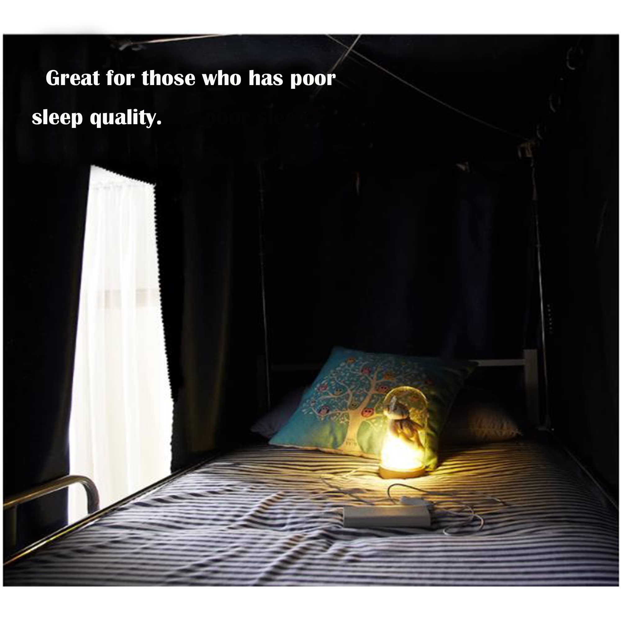 Navhao 1 Panel Dorm Home Solid Thicken Bunk Blackout Bed Curtains Cloth Bed Canopy Men Women Single Sleeper