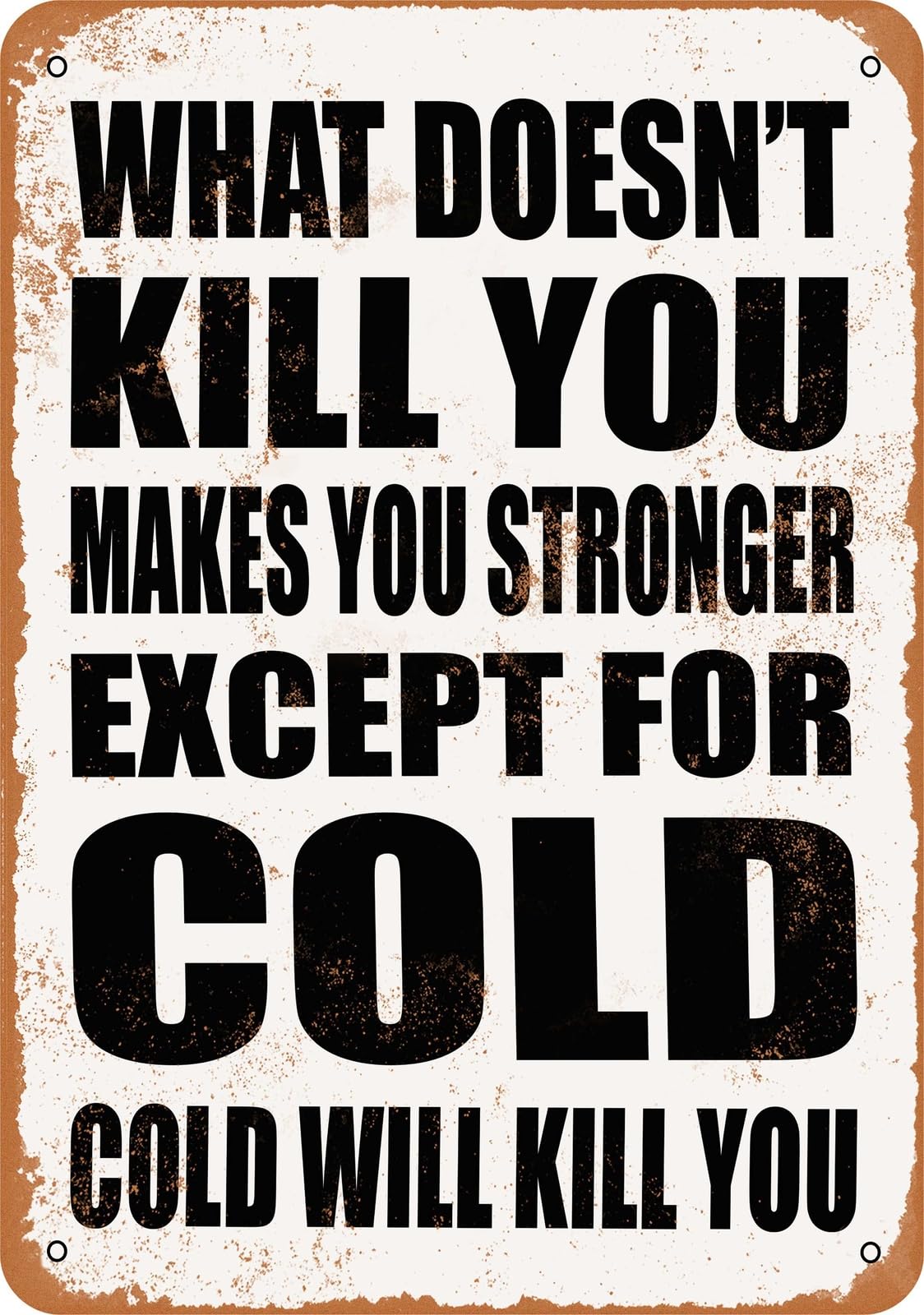 Metal Sign - COLD Will Kill You - Vintage Look home decor