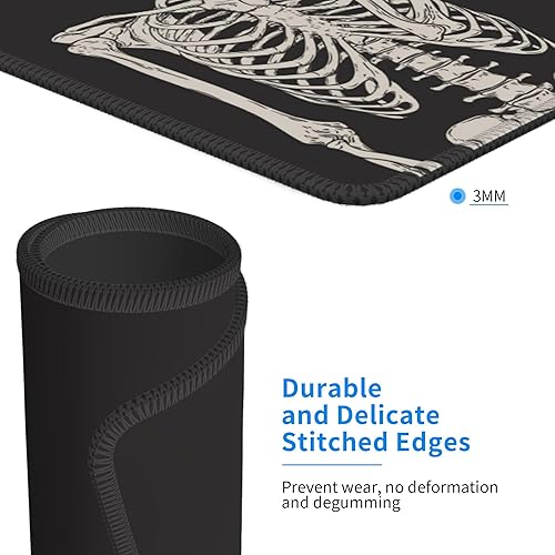 Miniatura 2 de Human Skeletons - Alfombrilla de mouse cuadrada con diseño de esqueleto humano gótico, impermeable, base de goma antideslizante, bordes cosidos