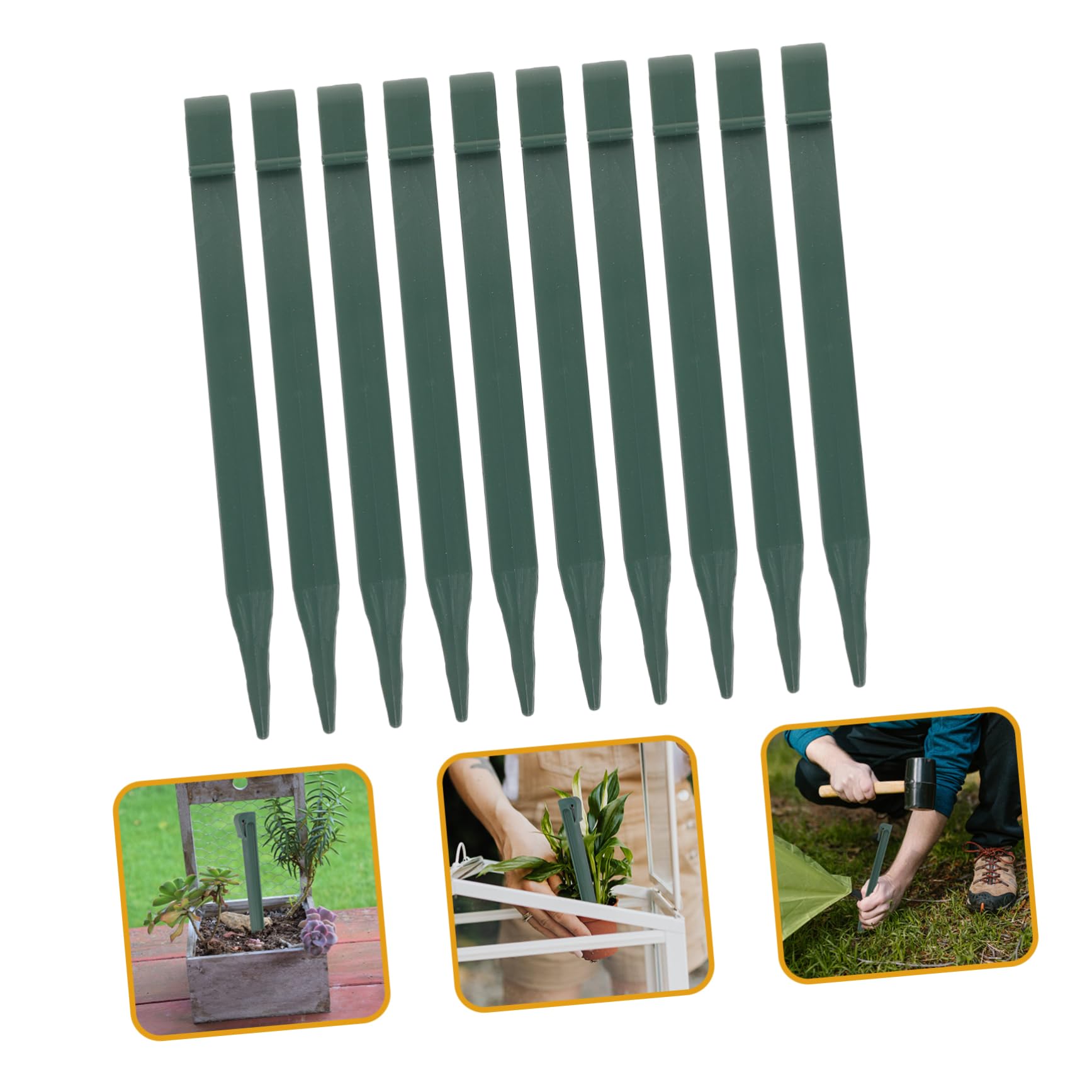 Picchetti Fissaggio Telo da Giardino 10pezzi Plastico Verde
