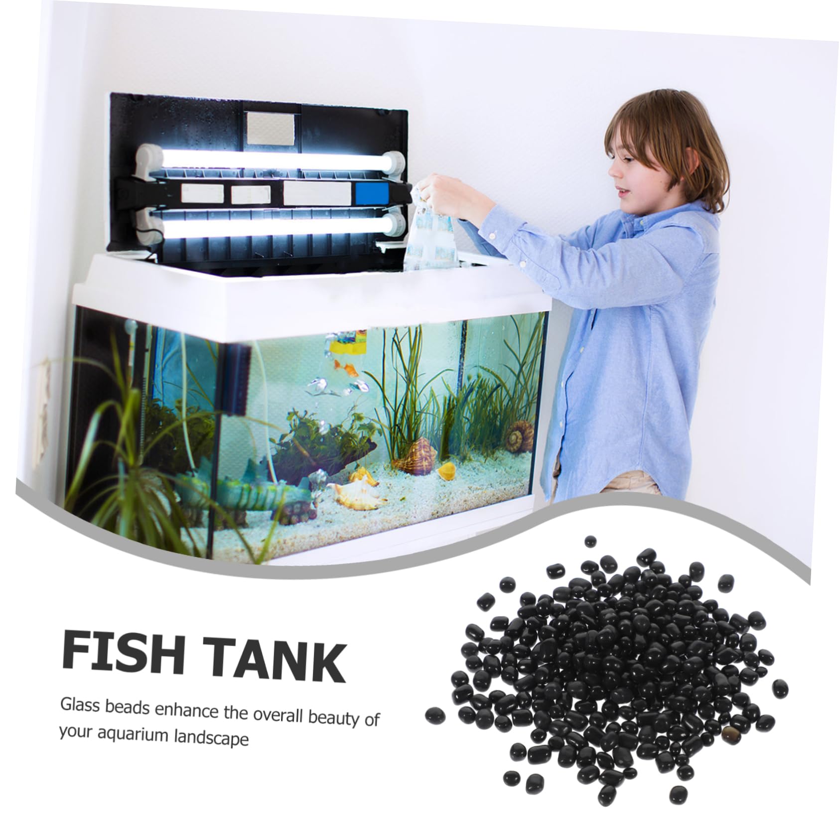 BESPORTBLE 2 Paquetes Pecera de Arena de Vidrio Rocas de Acuario Rocas de Rio para Acuario Arenas de pecera Piedra triturada Natural pecera USA Rocas peceras Fish Tank Grava Rocas para pecera