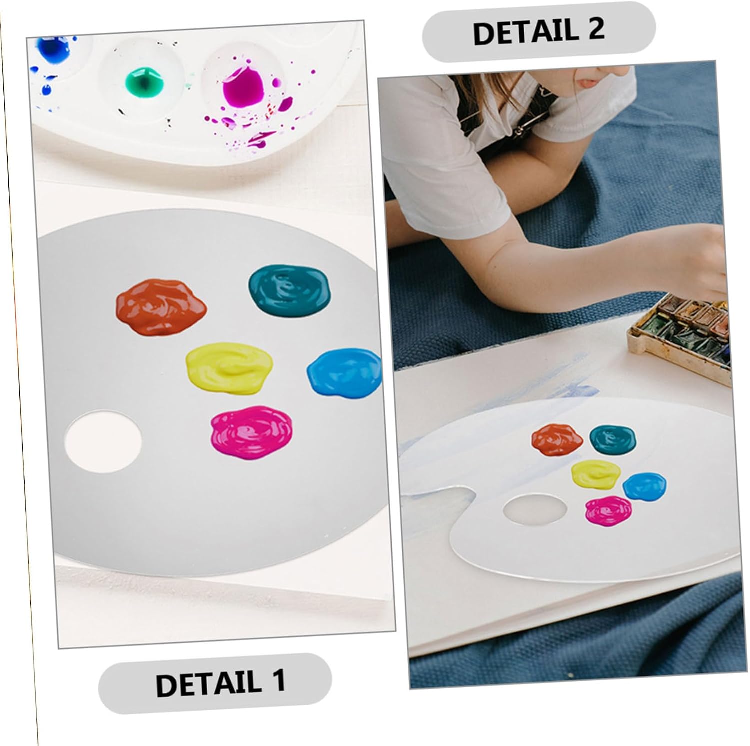 Gadpiparty 1pc Handheld Acrylic Color Mixing Tray Palette for Watercolor Oil Painting Easy to Clean Art Painting Board Present for Artists and Beginners
