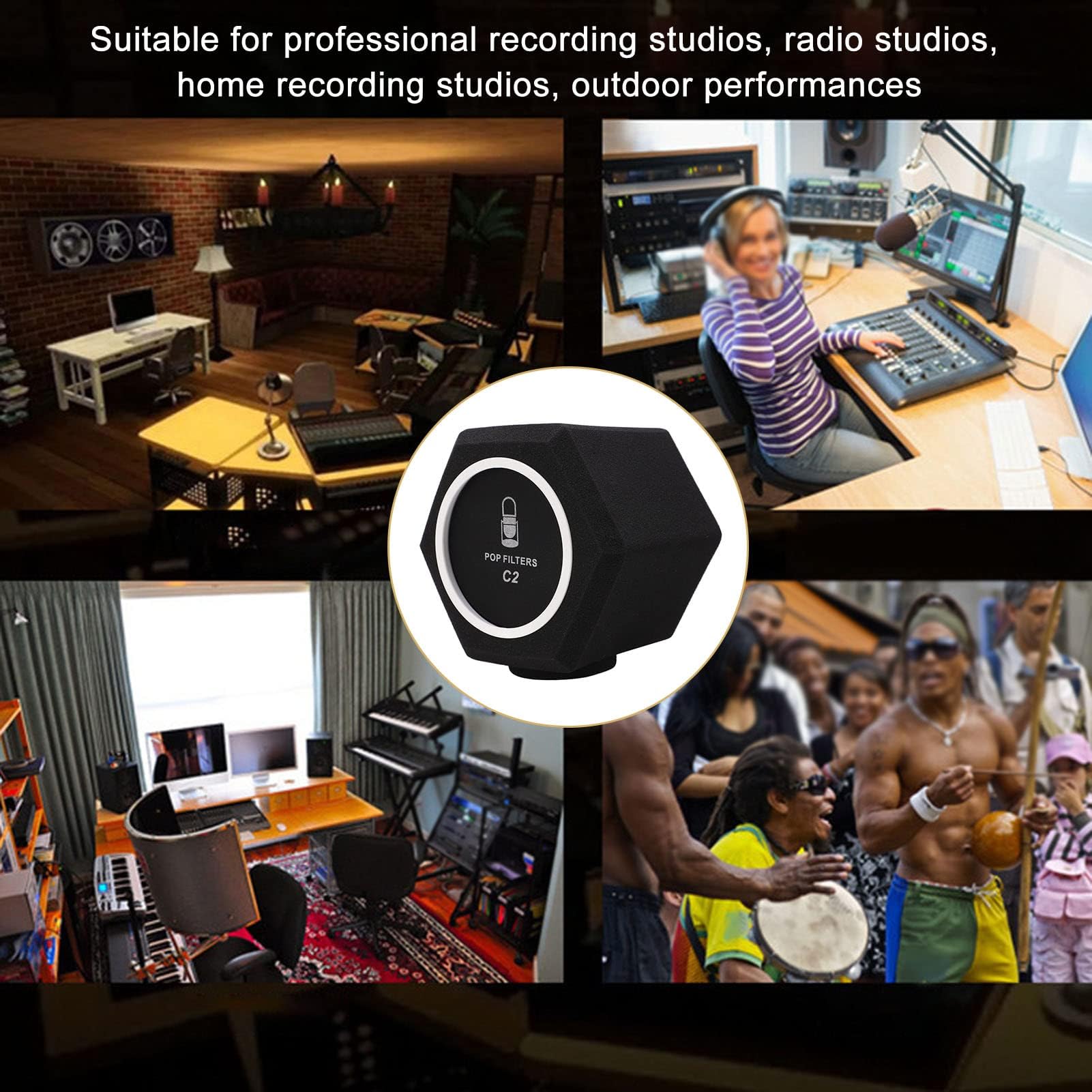Filtro Anti-pop per Microfono da Studio per Microfono, Microfoni per Studi di Registrazione per Microfono da Studio di Registrazione, Schiuma Fonoassorbente Che Riduce il Rumore e