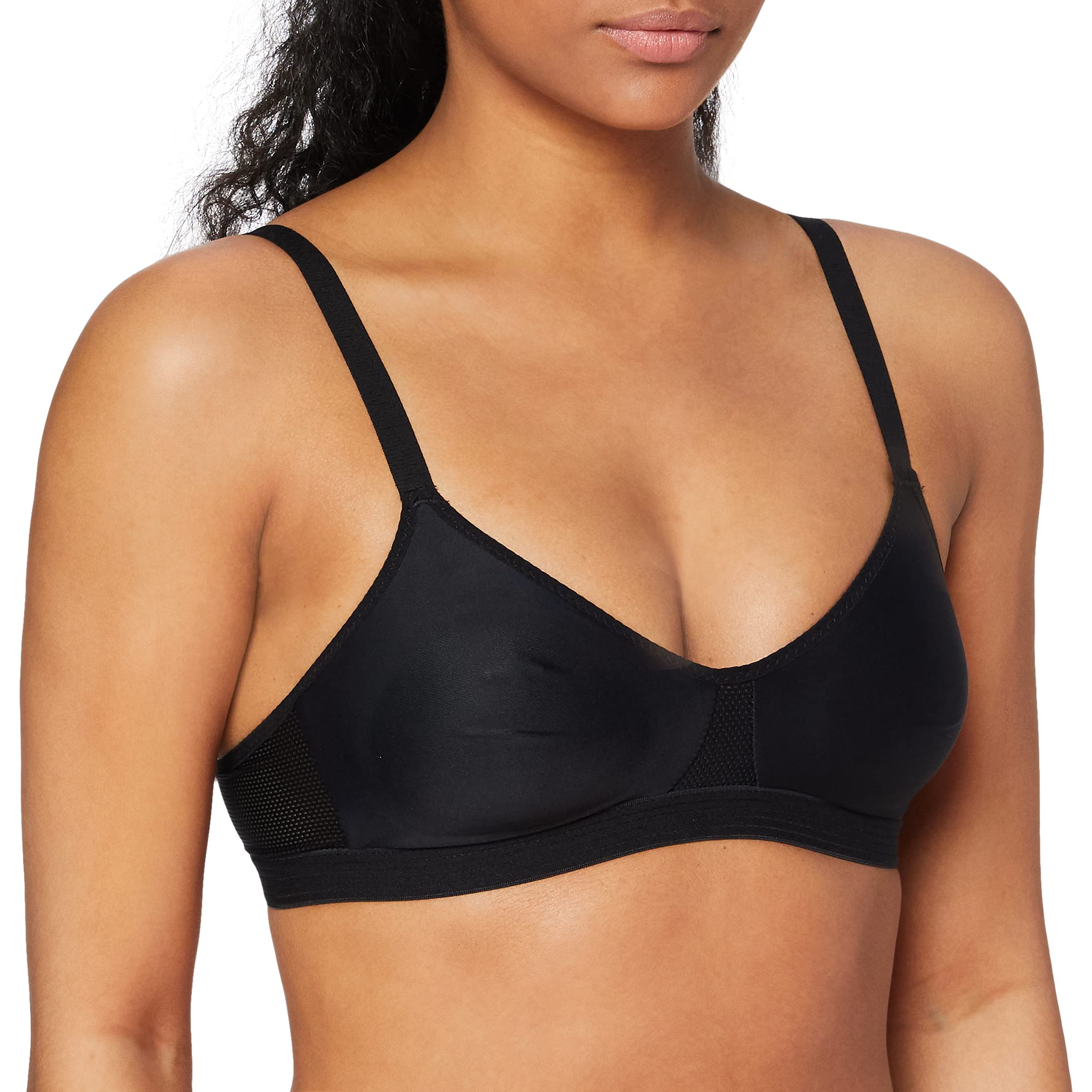 Naturana Women's Jade - Soutien-gorge de sport sans armatures Bra,Black-36B