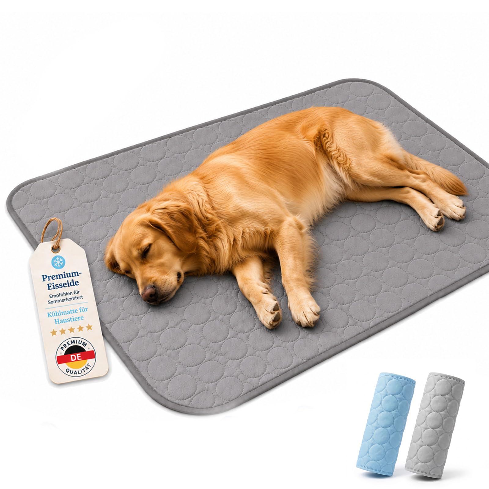 Pealeaf Arctic Paw Kühlmatte - Arcticpaw Hund Kühlmatte Sommer, Komfortable Kühlunterlage für Hunde und Katzen ohne Strom, Faltbare Haustiermatte für Zuhause, Auto, Balkon und Garten (Grau,XL)