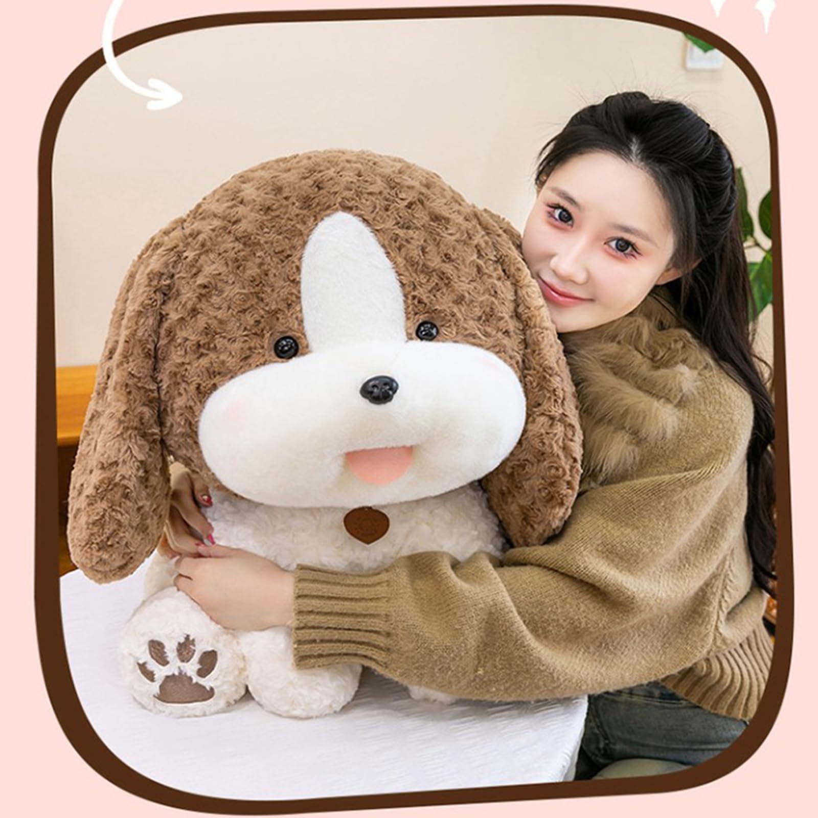 Hund Kuscheltier,Sitzhaltung Puppy Stuffed Plüschtier,Weich Hund Plüschtier Stofftier,Plüschfigur Geschenke für Mädchen und Jungen Erwachsen (55cm)