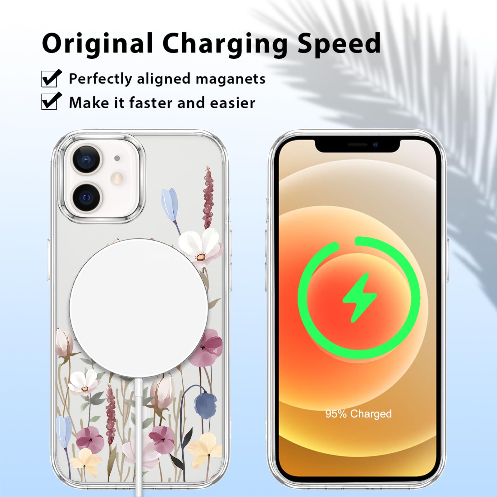 Cover Magnetica Per IPhone 12 Con Cordino – Motivo Fiori Gänseblümchen, Compatibile MagSafe, Silicone Con Laccio Regolabile - 2