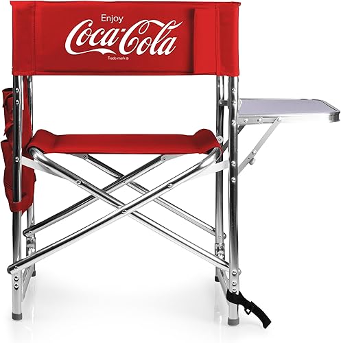 Picnic TIME Coca-Cola Enjoy Coke - Silla deportiva con mesa auxiliar, silla de playa, silla de campamento para adultos, (rojo) disponible en Yaxa Costa Rica
