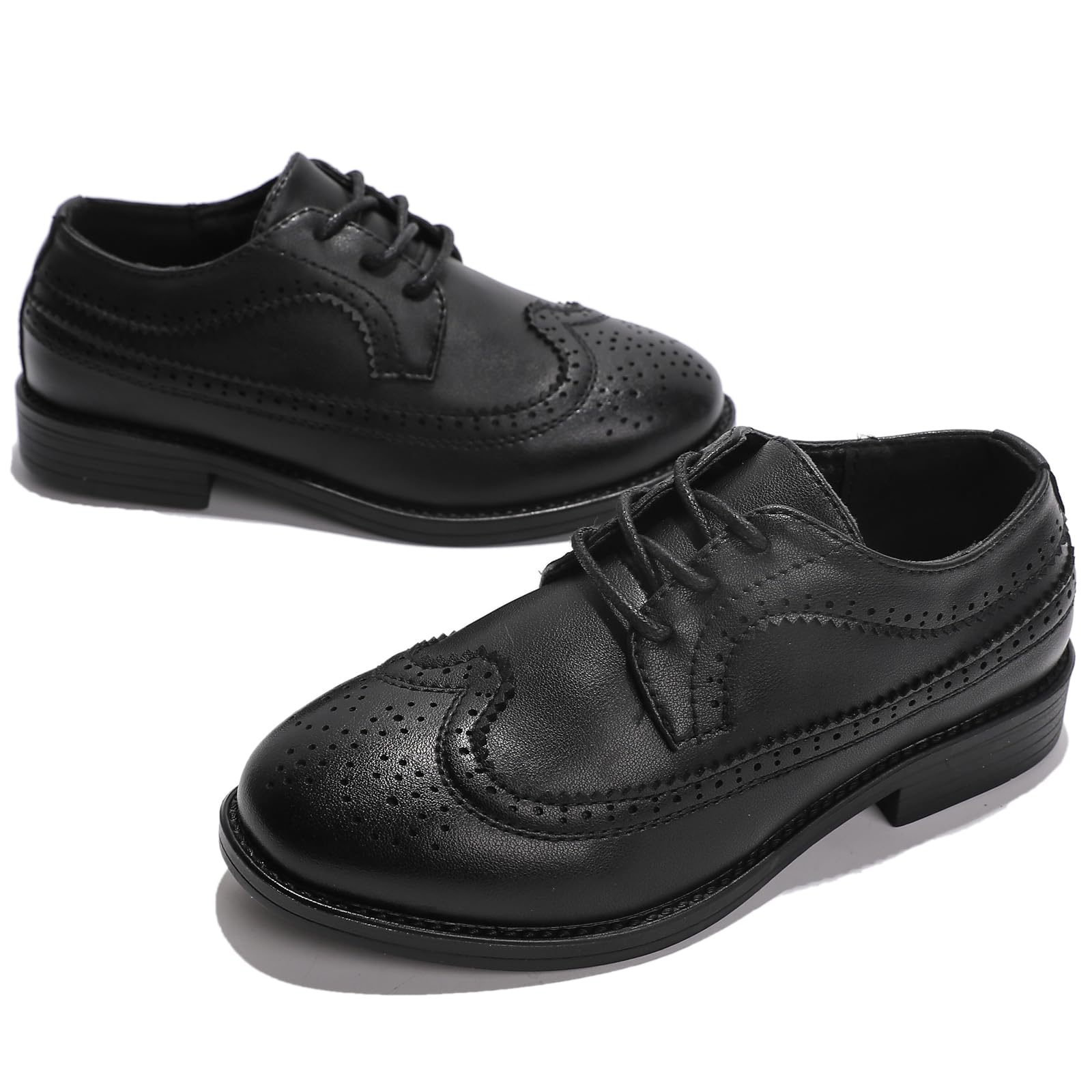 WUIWUIYU Garçons Chaussures habillées Brogue en Cuir Chaussures de Mariage Chaussure Uniforme Scolaire
