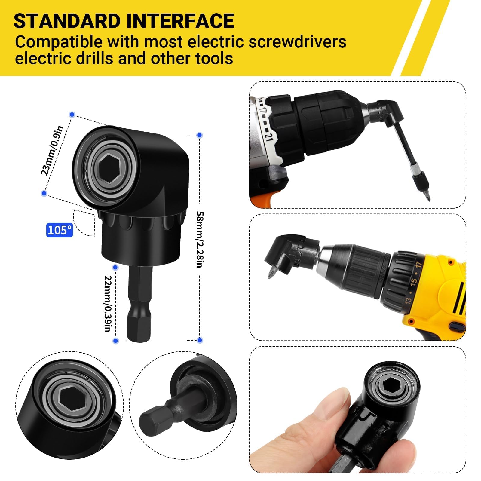 Flexible Drill Bit Extension Set - Right Angle & Rotatable -5 Flexible Drill Bit Extension Set - Right Angle & Rotatable -5