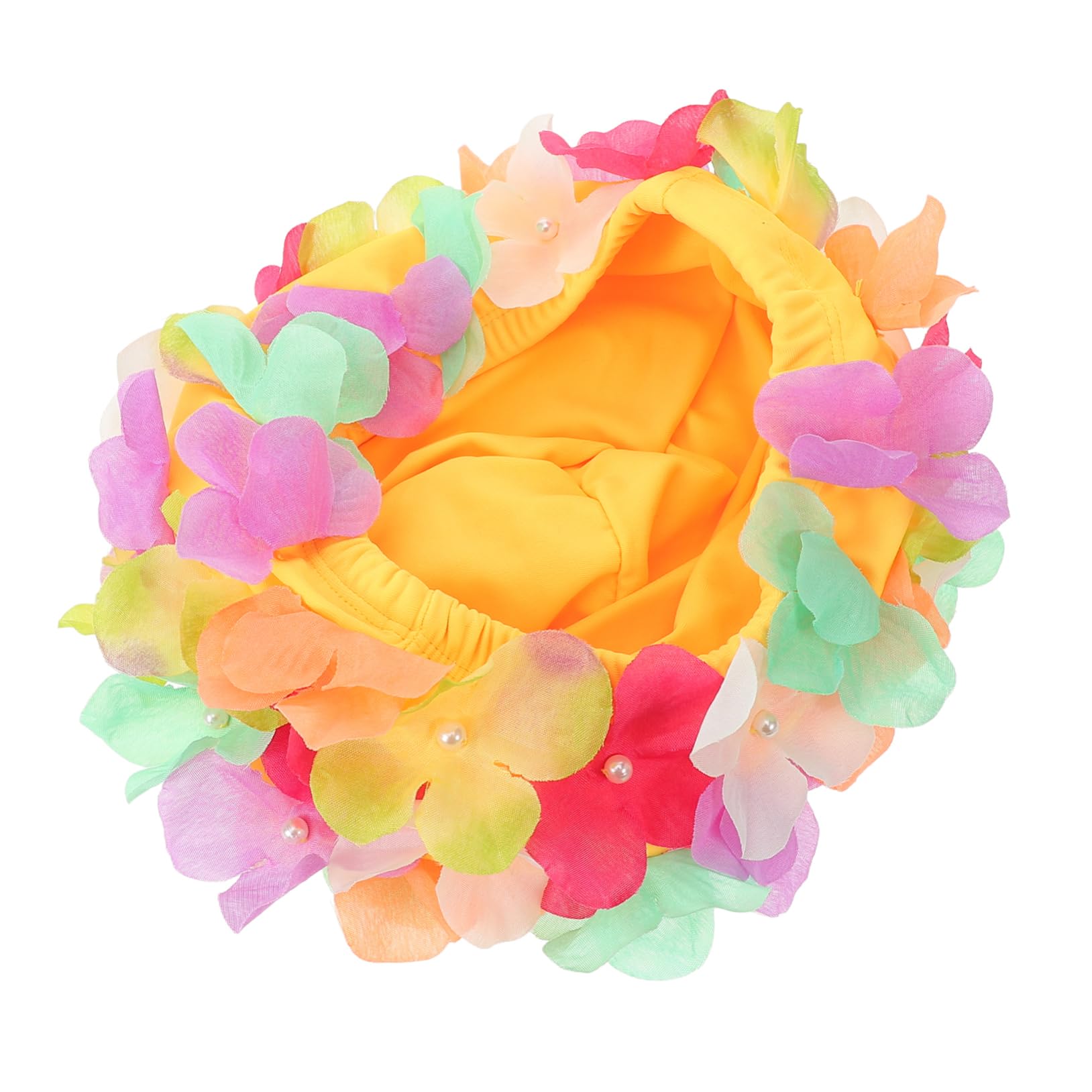 Toyvian Grand Bonnet de Bain Cheveux de Bain Chapeaux de Bain Femmes Piscine Bonnet de Bain élastique Bonnets de Bain pour la Natation Bonnets de Bain à Fleurs Nylon