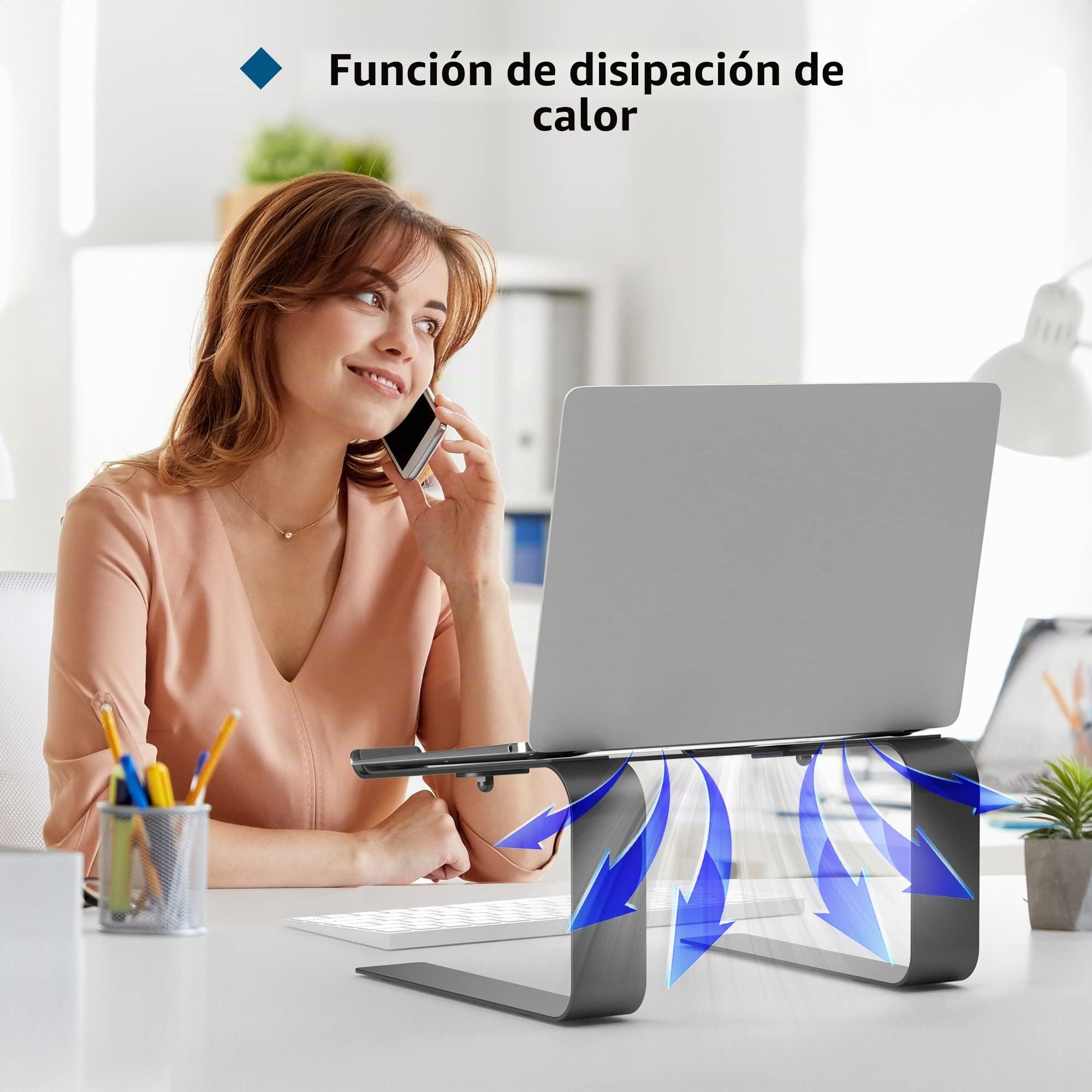 BONTEC Soporte Portátil para Portátil de 10-17 Pulgadas, Soporte de Ordenador Escritorio Ergonómico, Soportar hasta 5 kg, Negro