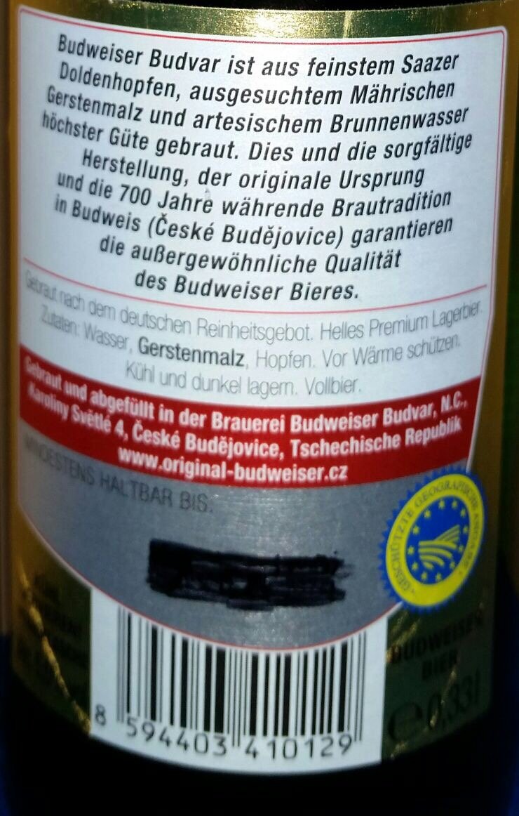 Budweiser/Budvar 24x0,33l