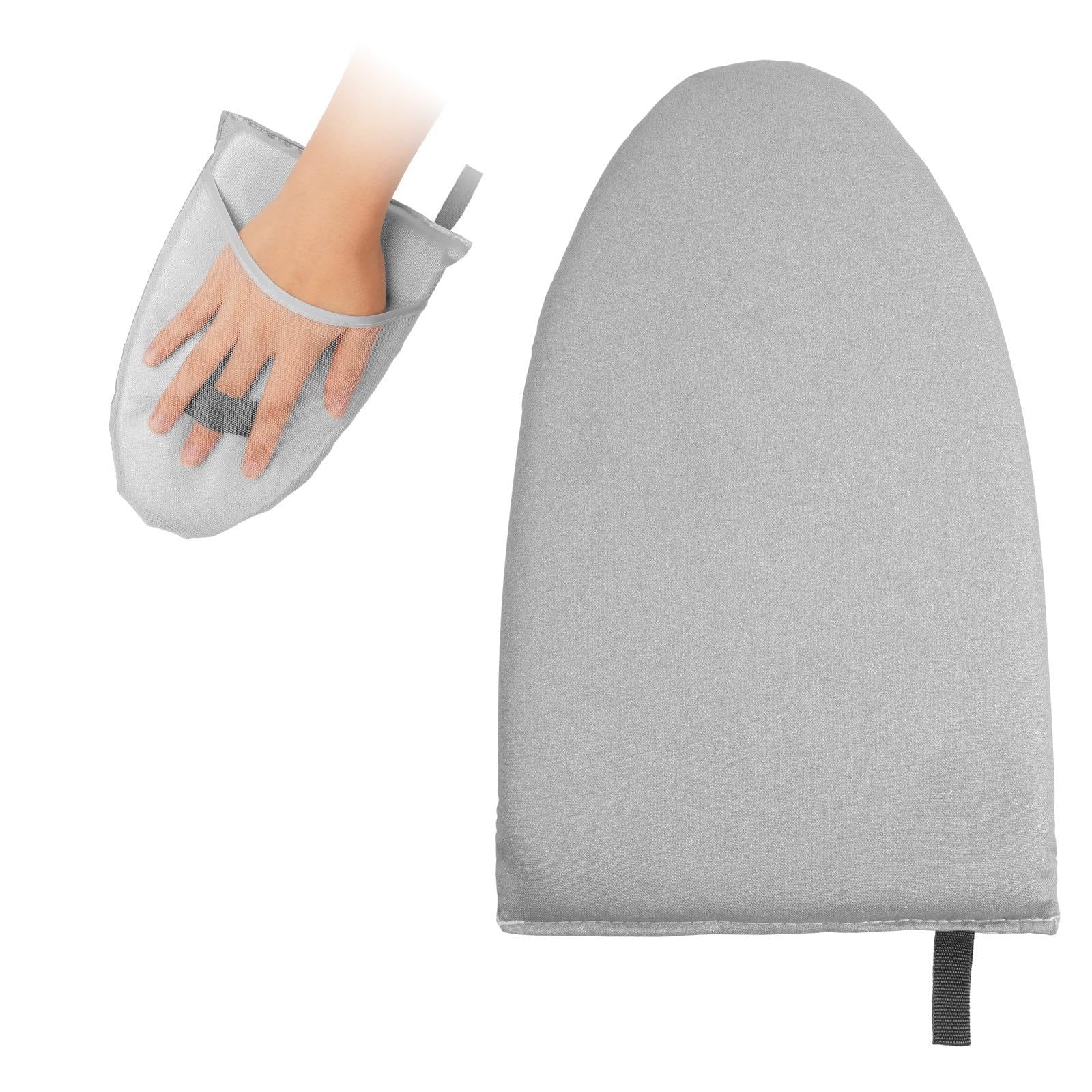 Vicloon Bügelhandschuh, Garment Steamer Bügelhandschuhe, Dampf Handschuh mit Fingerschlaufe, Wasserdichter Anti Dampfhandschuh, Bügelhilfe Handpad, Garment Steamer Zubehör für Kleidung Hemden (Grau)