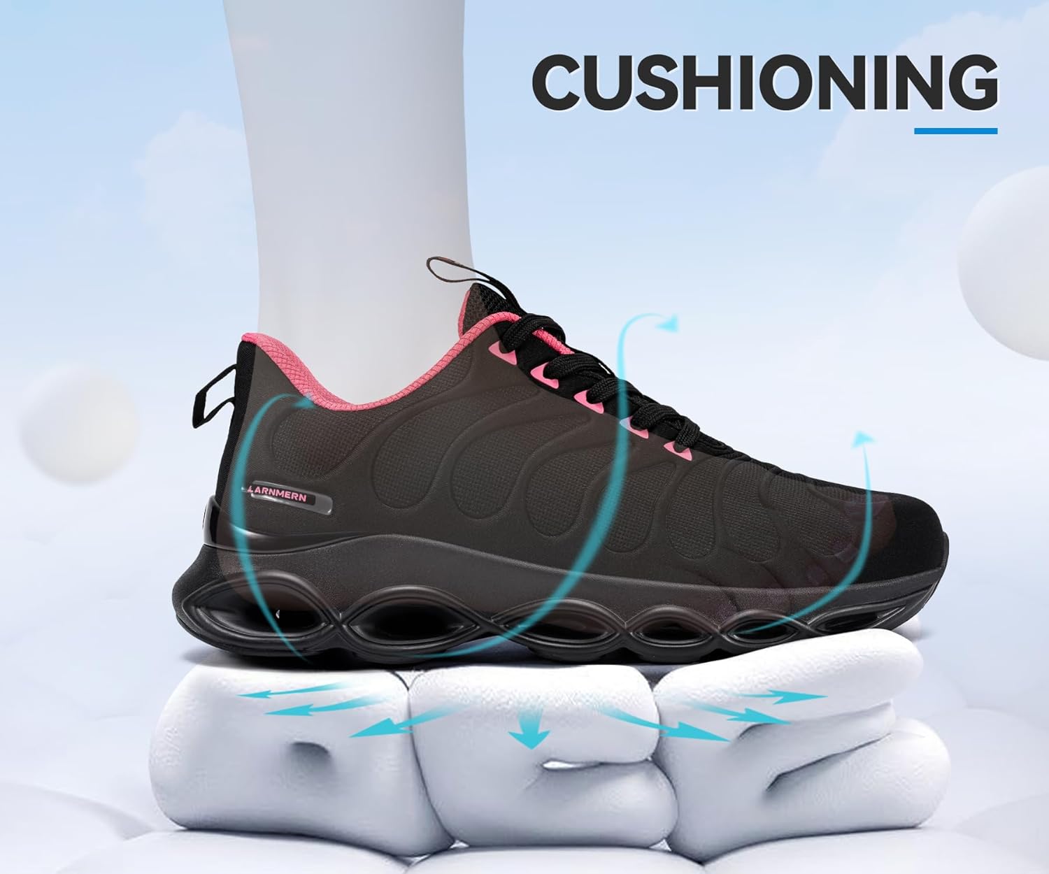 LARNMERN Steel Toe Shoes for Women Lightweight Comfortable Safety Shoes Sneakers Steel Toe Sneakers Work Colorful Breathable Fashionable Footwear - Image 5