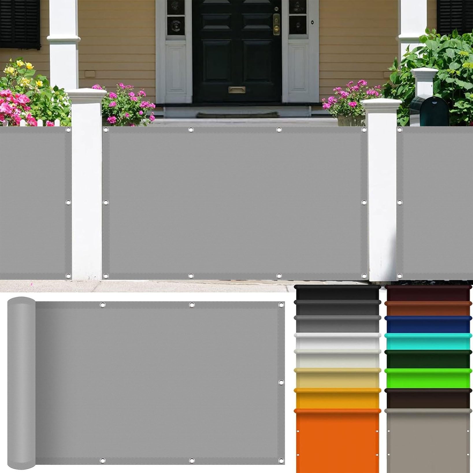 Voile d'ombrage rectangulaire sans perçage pour balcon et camping