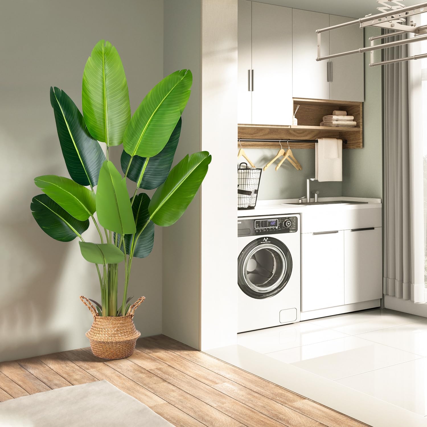 Plante Artificielle Oiseau de Paradis 170 cm, Palmier Tropical Artificiel avec 11 Feuilles, Plantes artificielles en Pot pour l'intérieur et l'extérieur, Maison, Salon, Bureau, Jardin