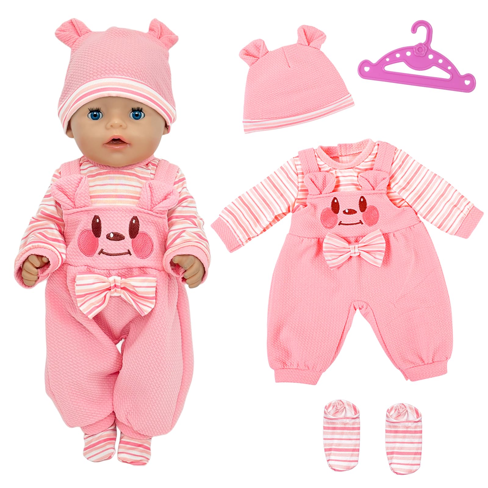 Doll Clothes for 16-18 Inch Dolls, New Born Baby Doll 40-45cm Doll Outfits Clothes