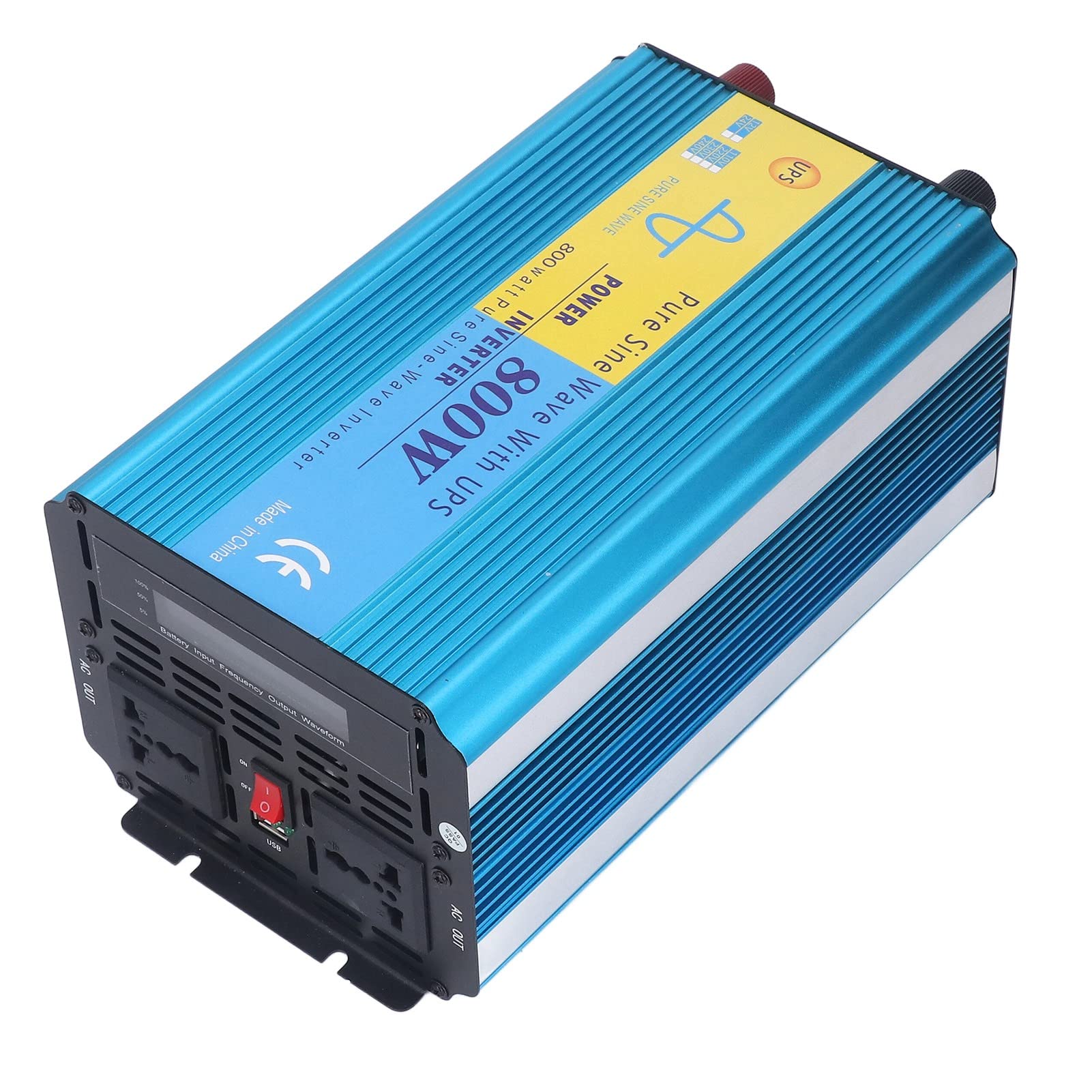 Fafeicy Przetwornica DC12V na AC 5V 2.1A Port USB 800W 1600W Przetwornica Sinusoidalna Zasilacz do Samochodu Domowego RV Ciężarówka łódź (wtyczka Amerykańska (Wtyczka UE AC230V)