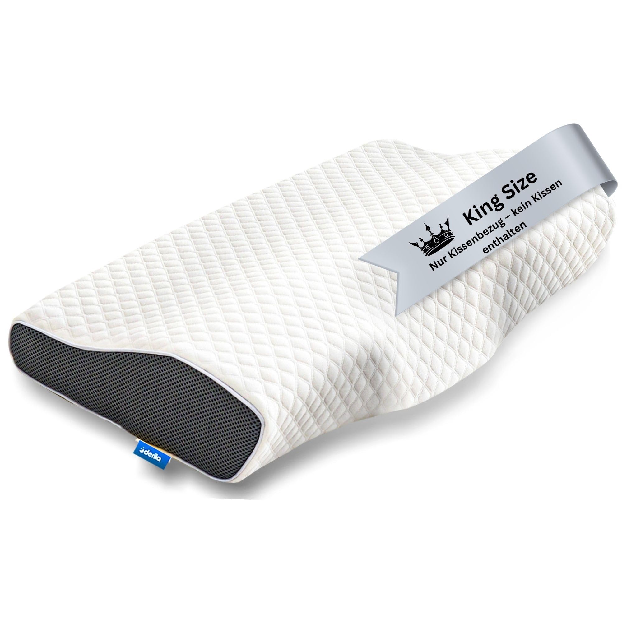 Derila Kissenbezug für Memory Foam Nackenkissen, Standard, Weiß