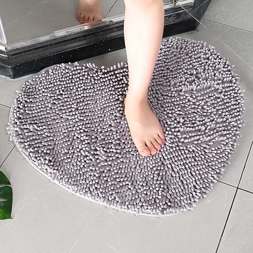 vctops Alfombras de baño de felpilla en forma de corazón, extra suaves y absorbentes, antideslizantes, lavables, alfombra de felpa para bañera,