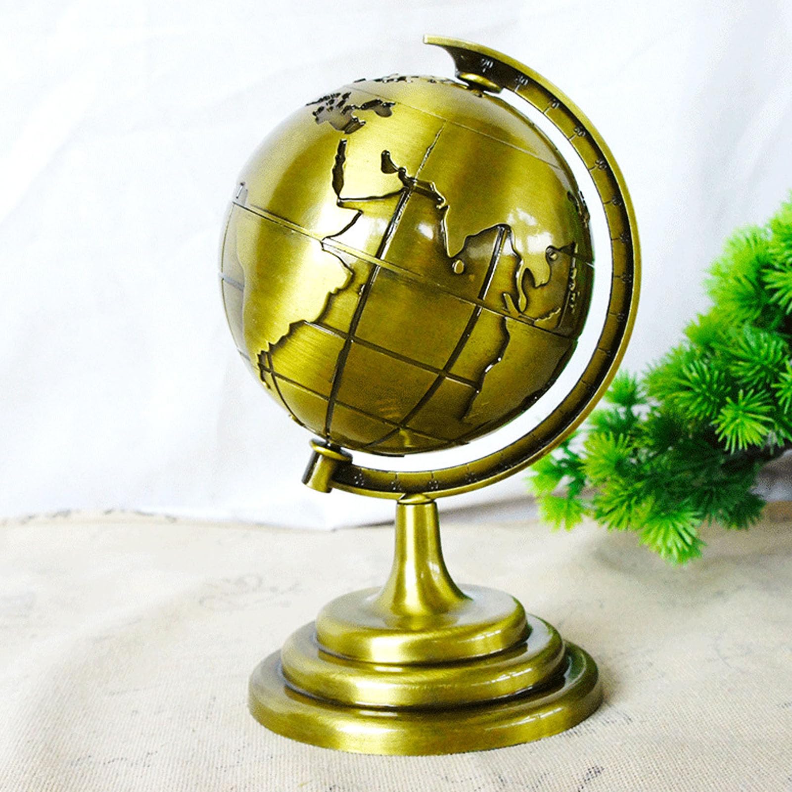 World Globe,Metallic Luster Alloy Globe with 360° Rotating Design for Office Study School, World Globe Earth Globe Globe Model