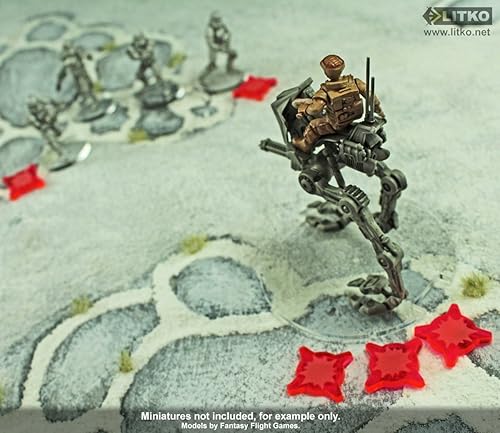 Vista 9 de LITKO Colección de actualización de tokens de juego Fichas de combate Compatible con Star Wars: Legion Pánico Supresión Daño iónico