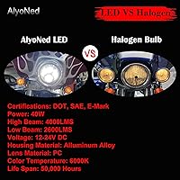 Vista 4 de Faro delantero LED de 7 pulgadas para motocicleta con kit de lámpara DOT y soporte de montaje, compatible con Harley Davidson Fatboy Street Glide