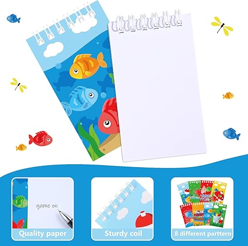 Miniatura 3 de Faccito 24 piezas de suministros de fiesta de pesca, mini cuadernos de fiesta de pesca, cuadernos de bolsillo para niños que se van a pescar,