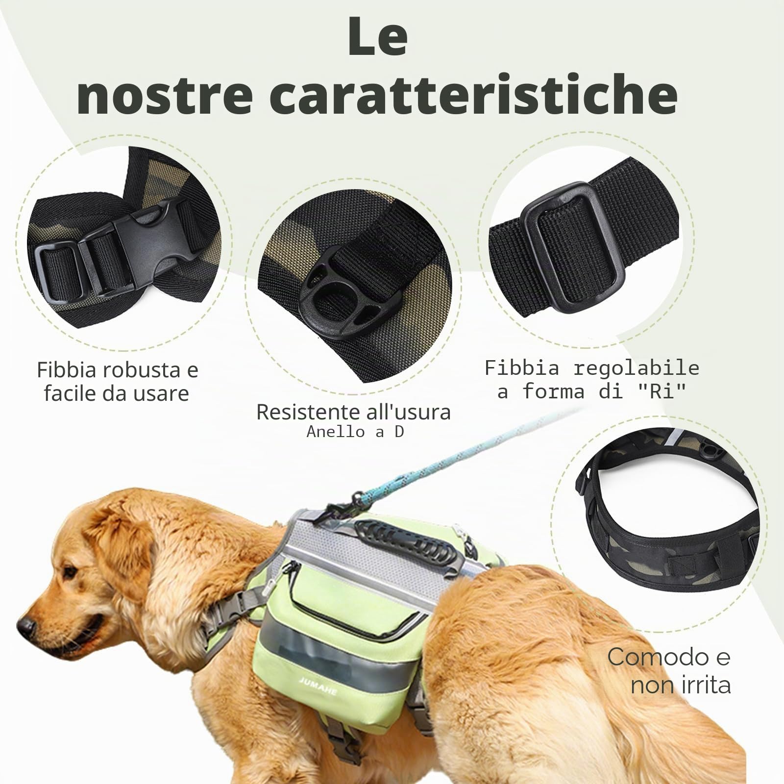 PETCUTE Zaino da Escursionismo per Cani, Imbracatura per Zaino per Cani con Strisce Riflettenti,Borsa da Sella per Cane con Tasche Laterali,per Viaggio Escursionismo
