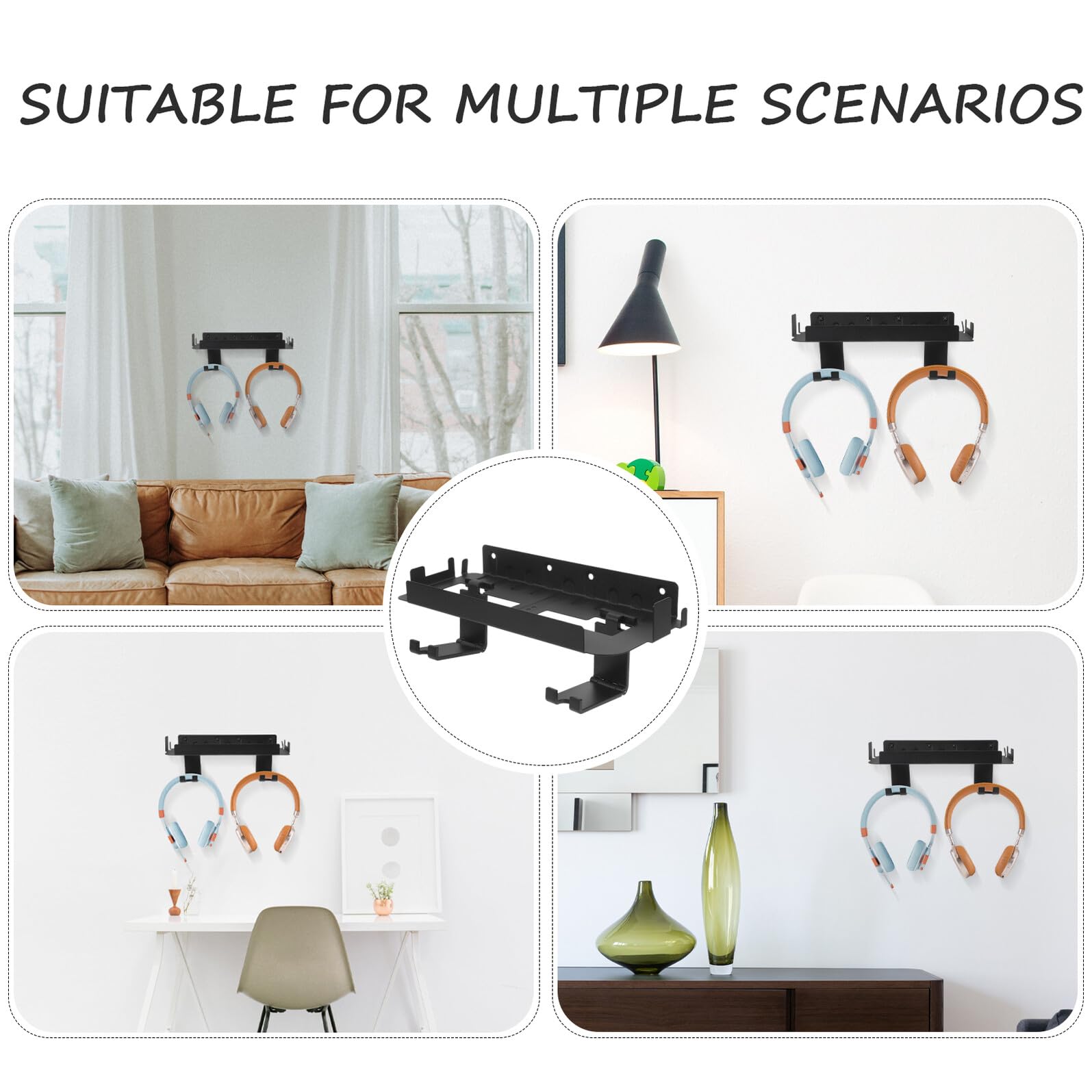 Soporte de Pared Multifunción para Consola de Organizador para VR Controladores y Auriculares Montaje Fácil sin Herramientas Diseño Elegante para Gaming