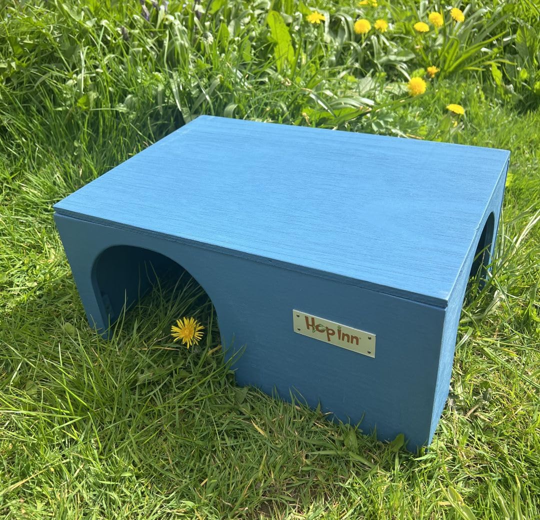 Hop Inn Guinea Pig House Extra Large Two Exits Indoor Outdoor (Mariner Blue)