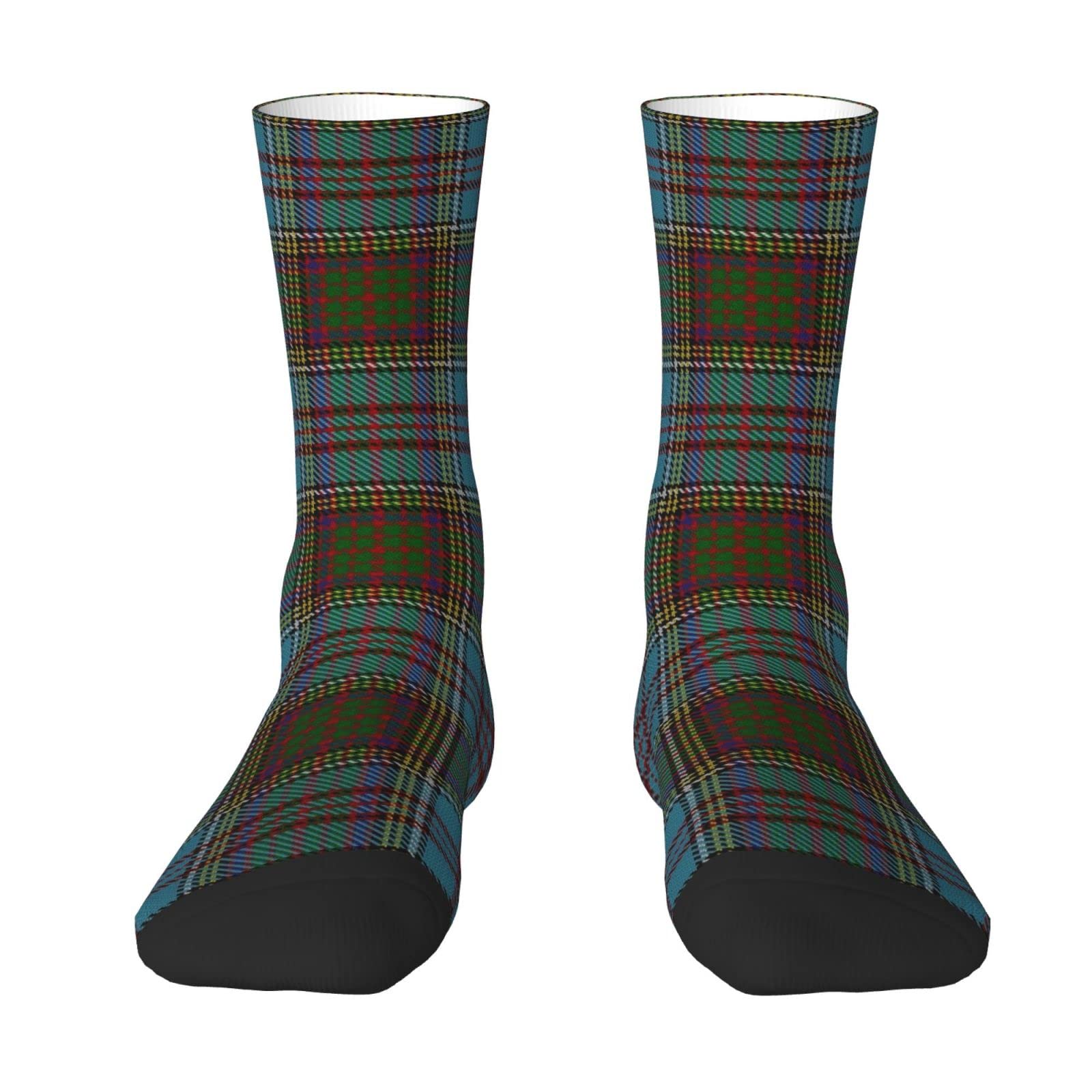 CHJDOFong Scottish Clan Anderson Tartan Plaid Crew Socks for Men Women, Athletic Socks Novelty Fashion Casual Tube Sock Sports Dress Socks