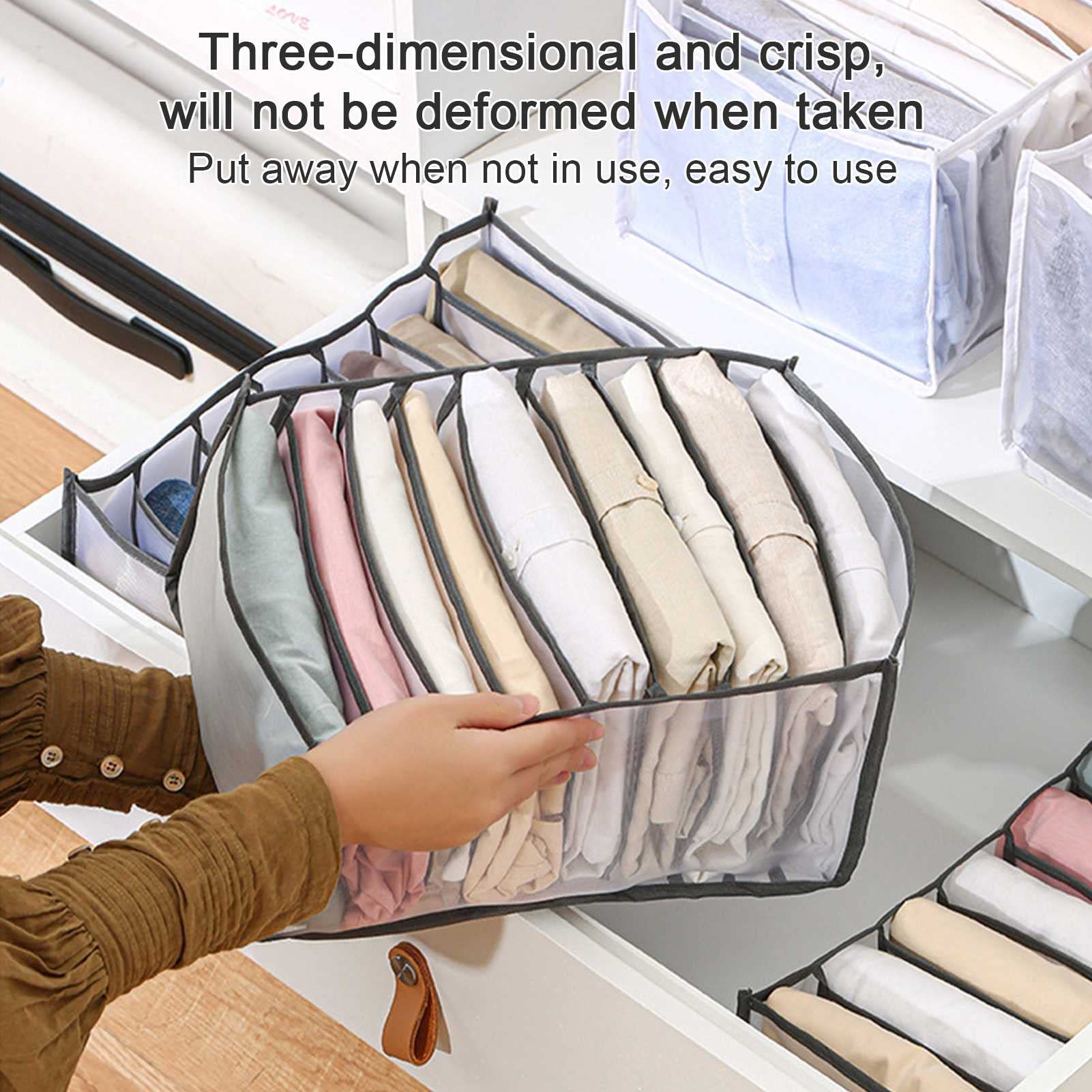 Hohe Qualität 6pc Set Jeans Fachs Aufbewahrungsbox, Schrank Kleidung Schublade Mesh Trigation Box, Schubladenteiler, Kann den Hausorganisator gewaschen, Platz sparen