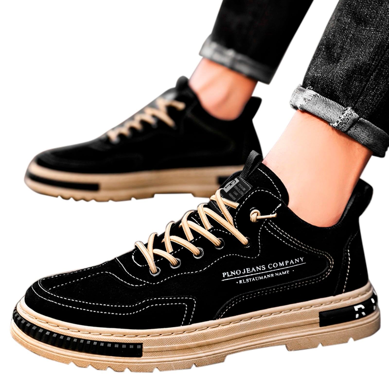 Scarpe da ginnastica da uomo Oxford, scarpe da ginnastica con lacci, stile retrò, per il tempo libero, comode e traspiranti, antiscivolo