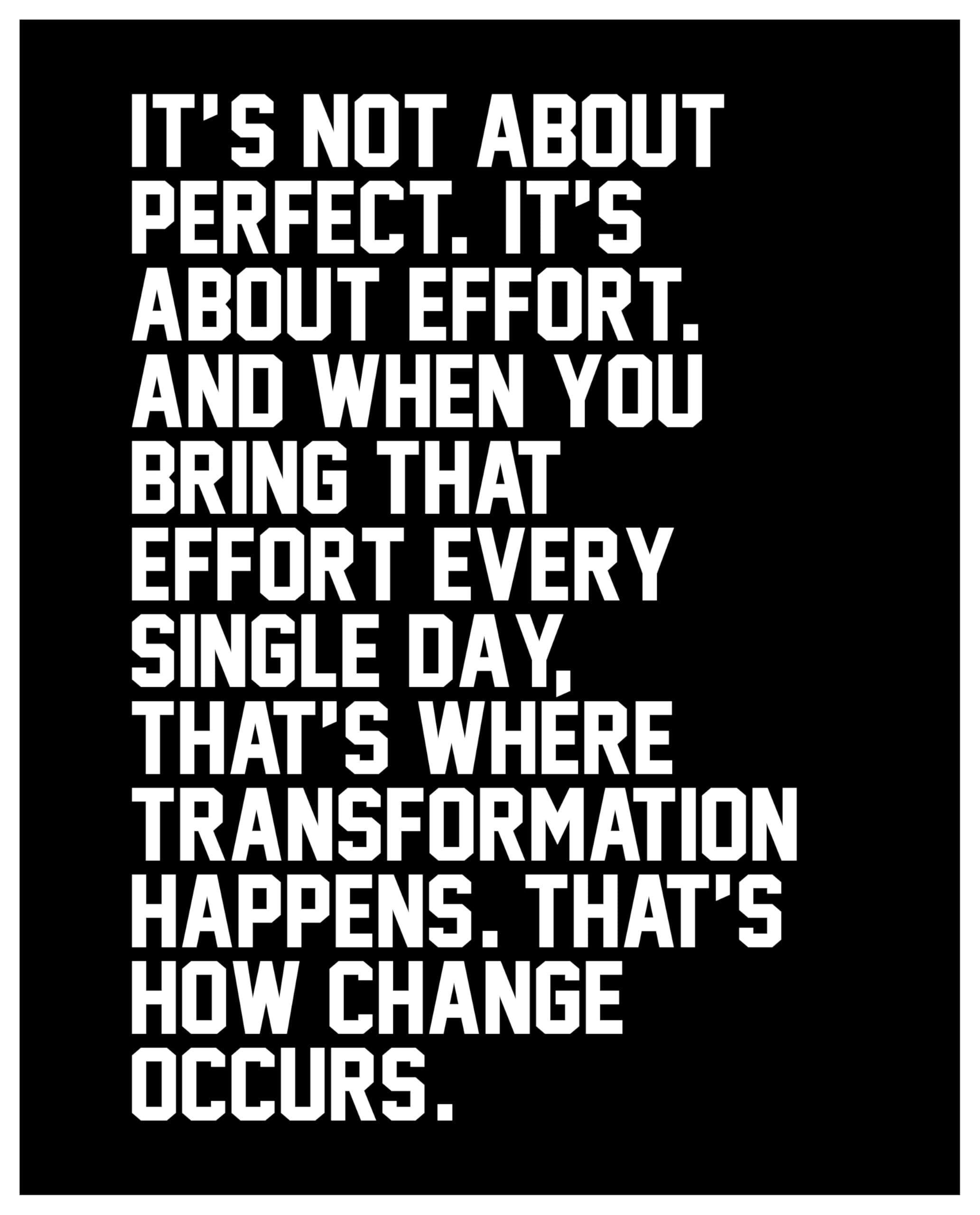 'It's Not About Perfect' Motivational Wall Art – 8x10 Inspirational Quote Poster for Gym, Weight Loss & Sobriety – Mental Health Decor for Therapy Office, Classroom & Locker Room
