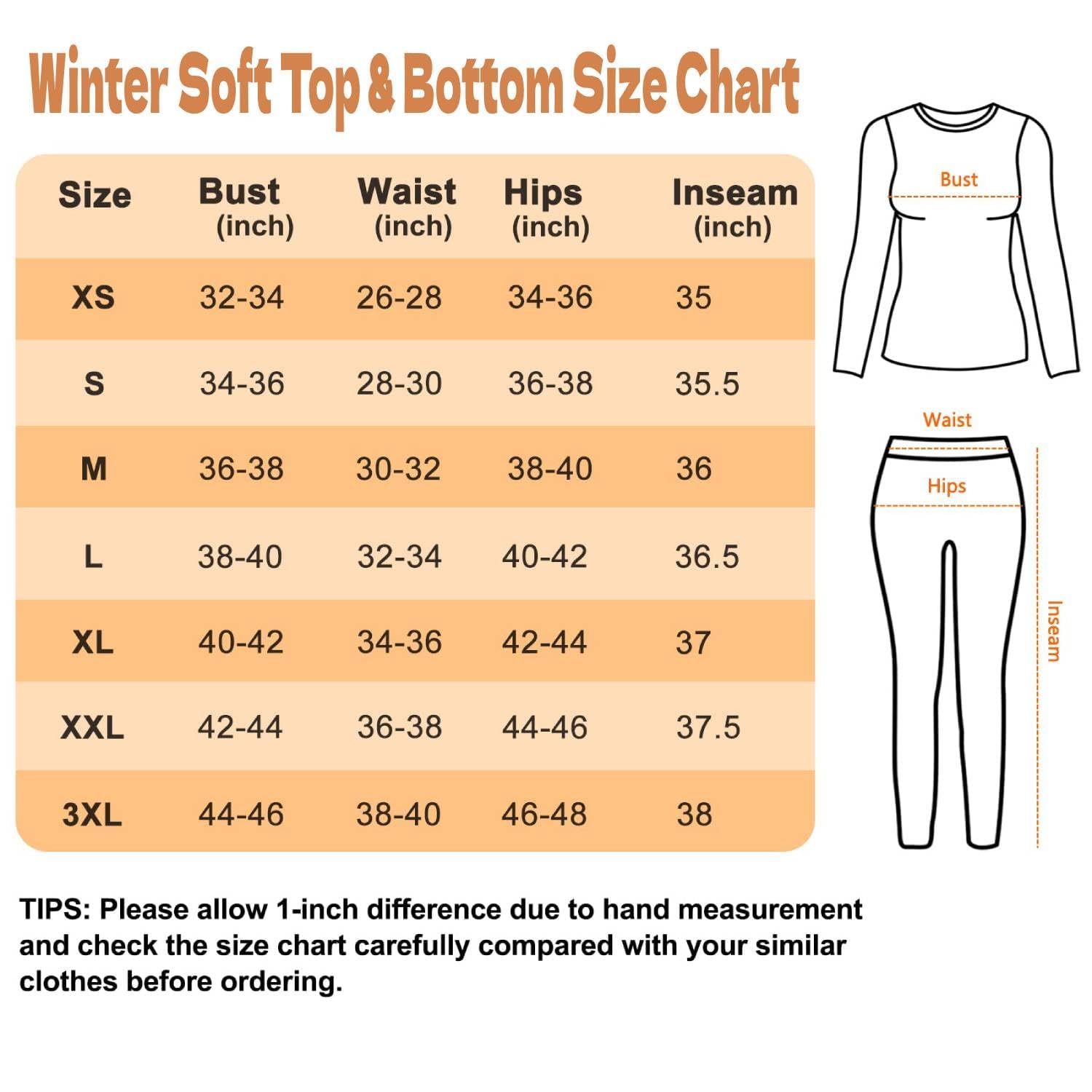 Khwaish Store Women's Winter Thin Soft Thermal Inside Warm Plush Fleece Lined Full Sleeve Top Round Crew Neck & Underwear Pajama Pant Bottom Legging Set (Brown, XL) - Image 4 thumbnail