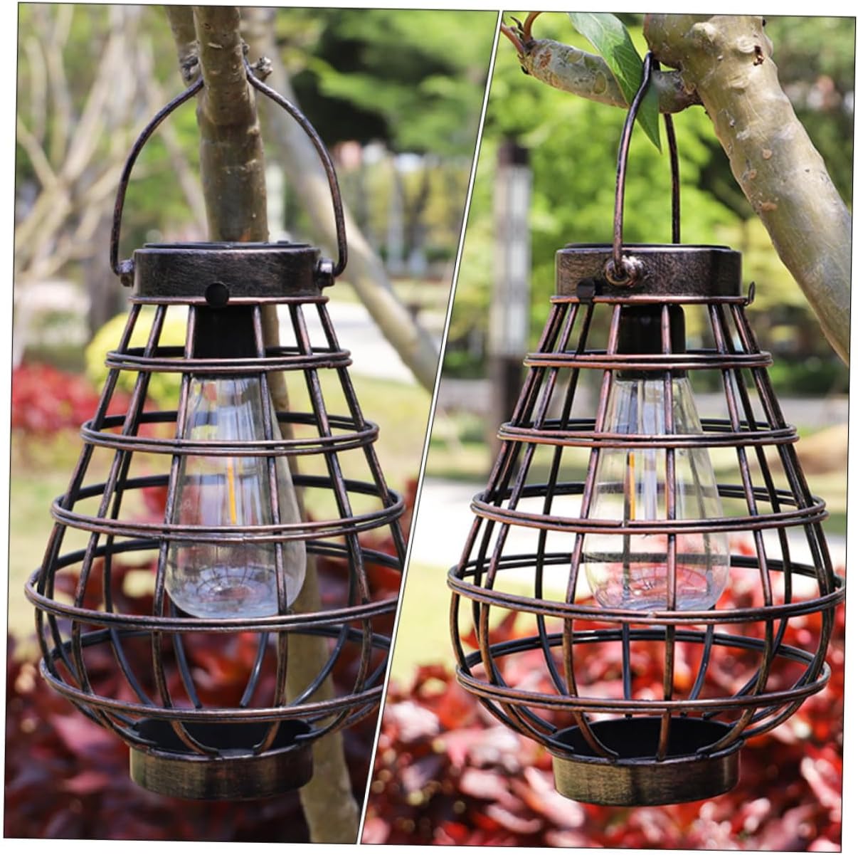 1pc Solar Hollowed Pendant Lamp Outdoor Light for Garden Balcony Decoration Elegant Black Solar Hanging Lantern for Courtyard Lawn Patio Use