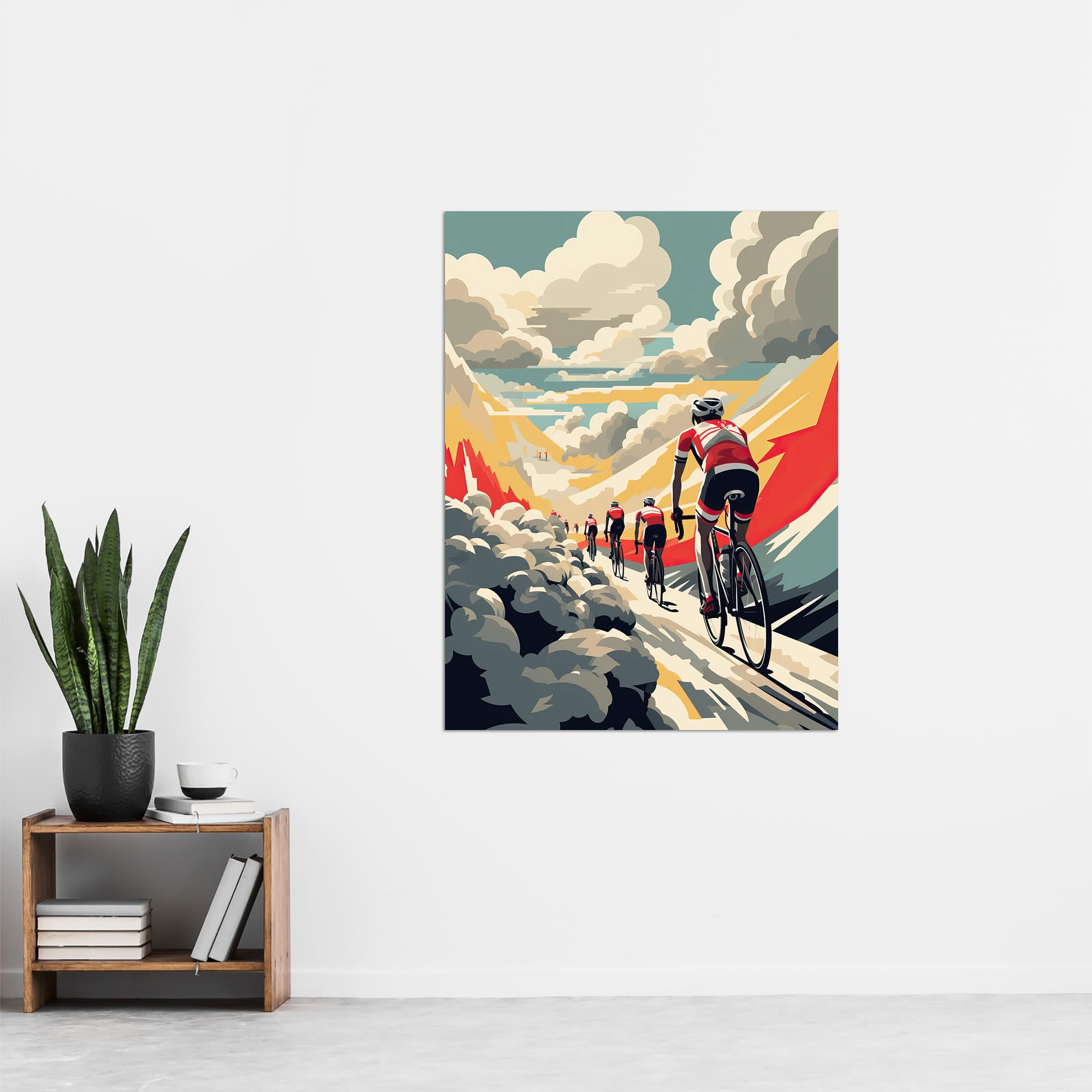 Modern Cycle Road Race Artwork Paris Roubaix Hell Of The North Haute Route Cycling Painting Extra Large XL Wall Art Poster Print - Image 4
