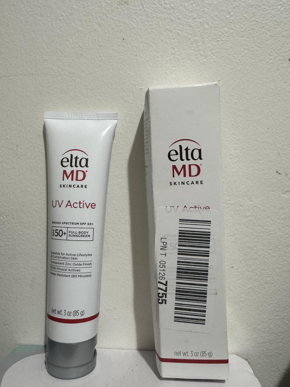 EltaMD UV Active 100% Mineral Sunscreen, SPF 50+ Full Body Sunscreen for Active Lifestyles, Water Resistant Up to 80 Minutes, 3.0 oz Tube