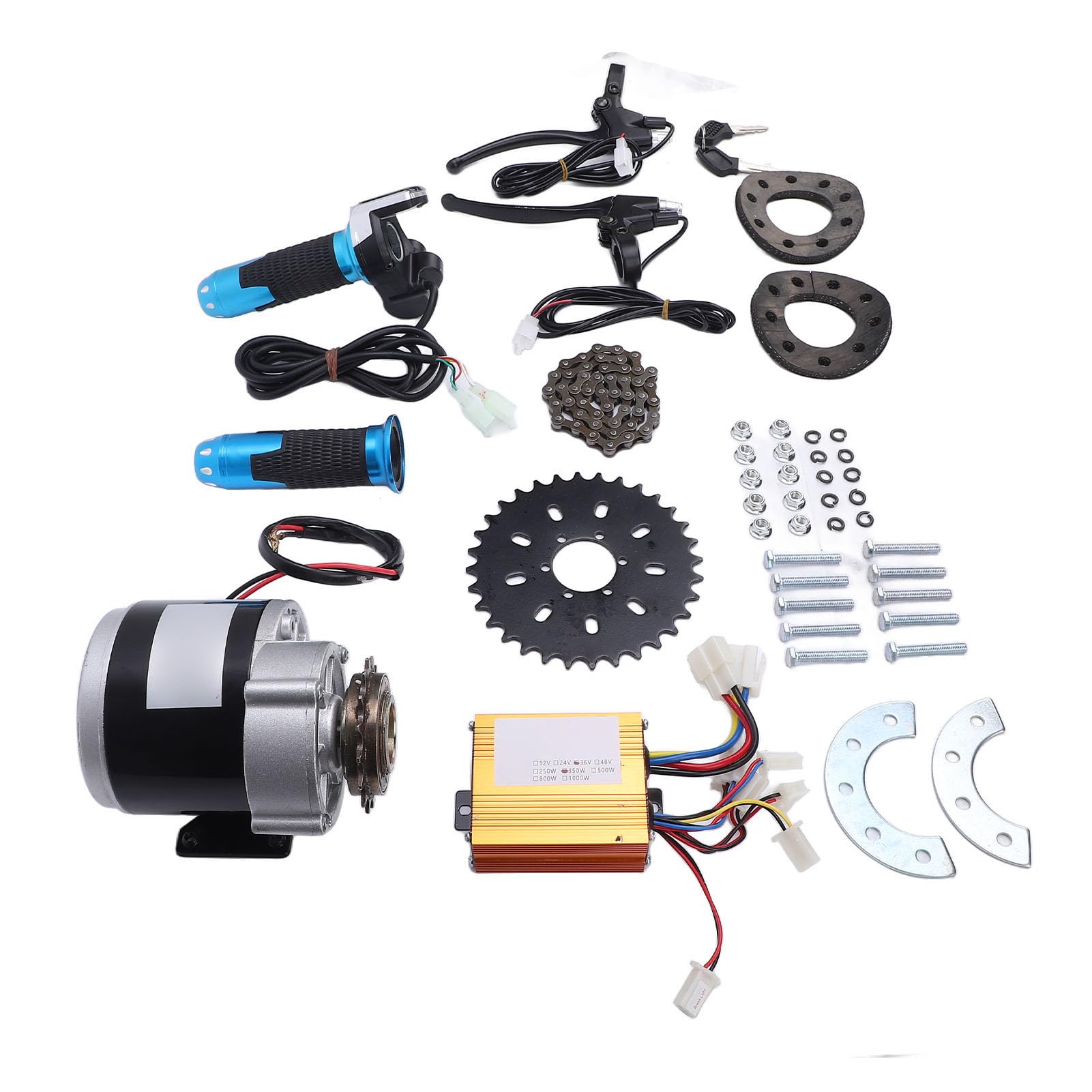 350W 16T Electric Scooters Cycles Motor Kit, Forward Reverse Rotation Brushed Gear Motor for Mini Motorcycles