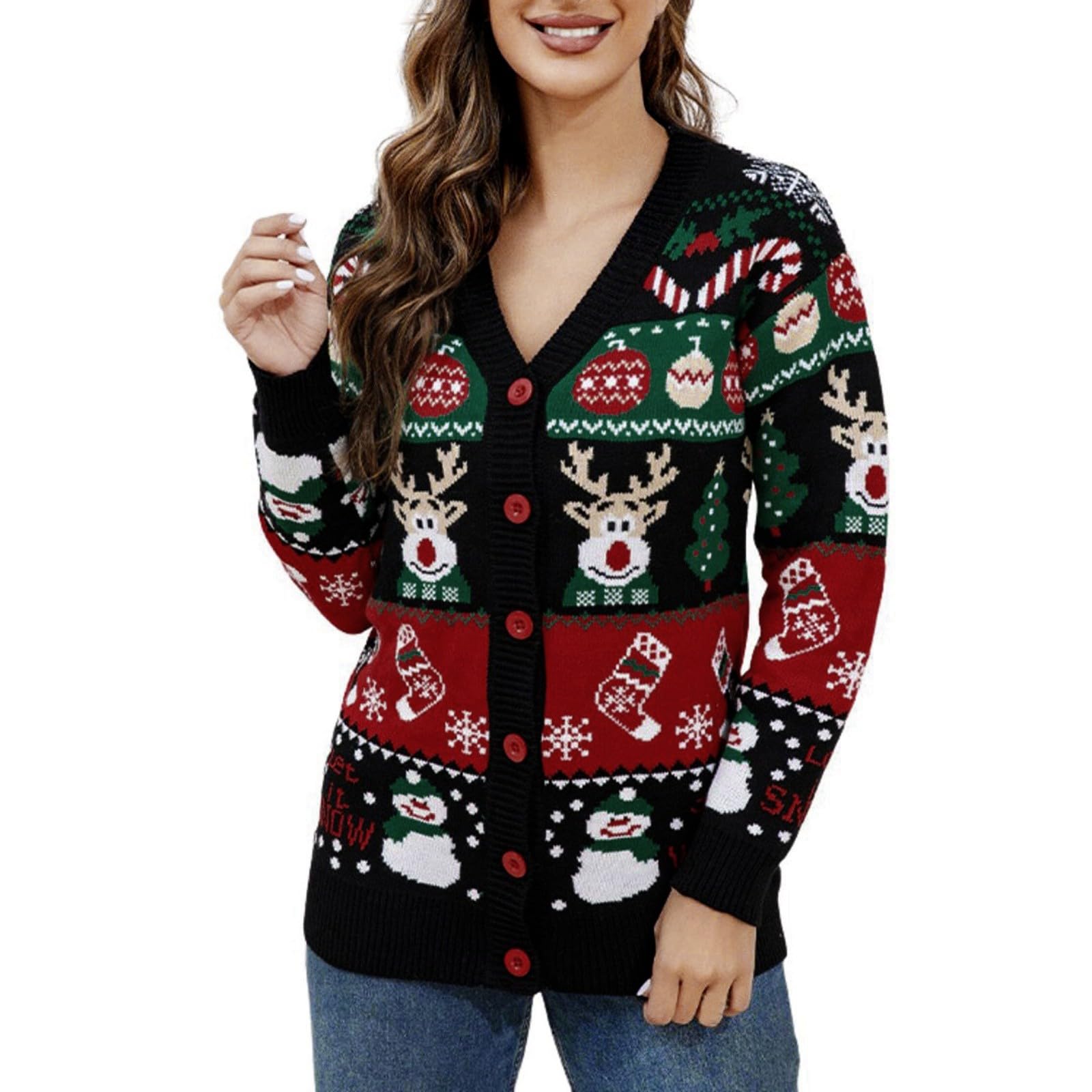 Weihnachtsfrau Kostüm Weihnachten Warm Dünne Pullover