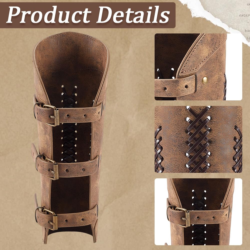 Brassards Médiévaux En Simili-cuir Avec Boucle - Style Viking, Pour Cosplay, LARP, Halloween, Taille Ajustable