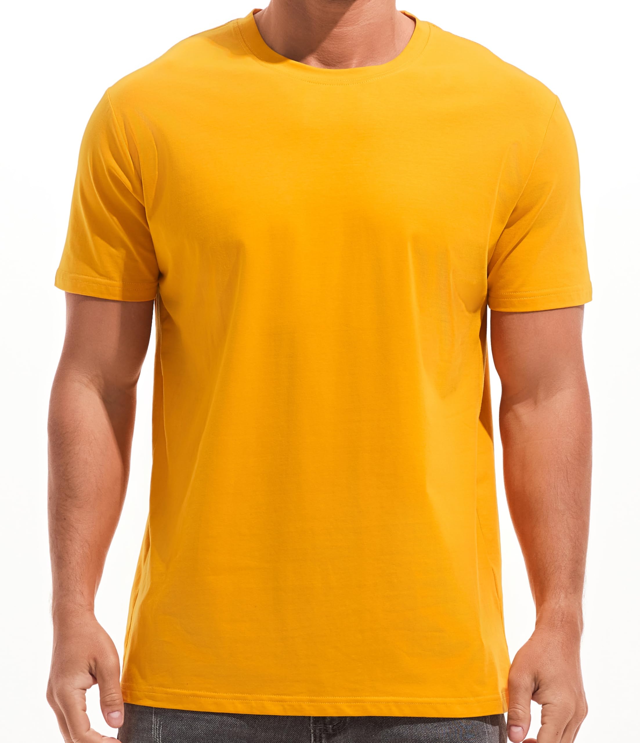 RONOMO Herren Reine Farbe EIS Gefühl T-Shirt | Pre-shrunk,hochfarbecht, atmungsaktiv & angenehm zu tragen erfekte Passform, langlebige Farbe, ideal für täglichen Komfort