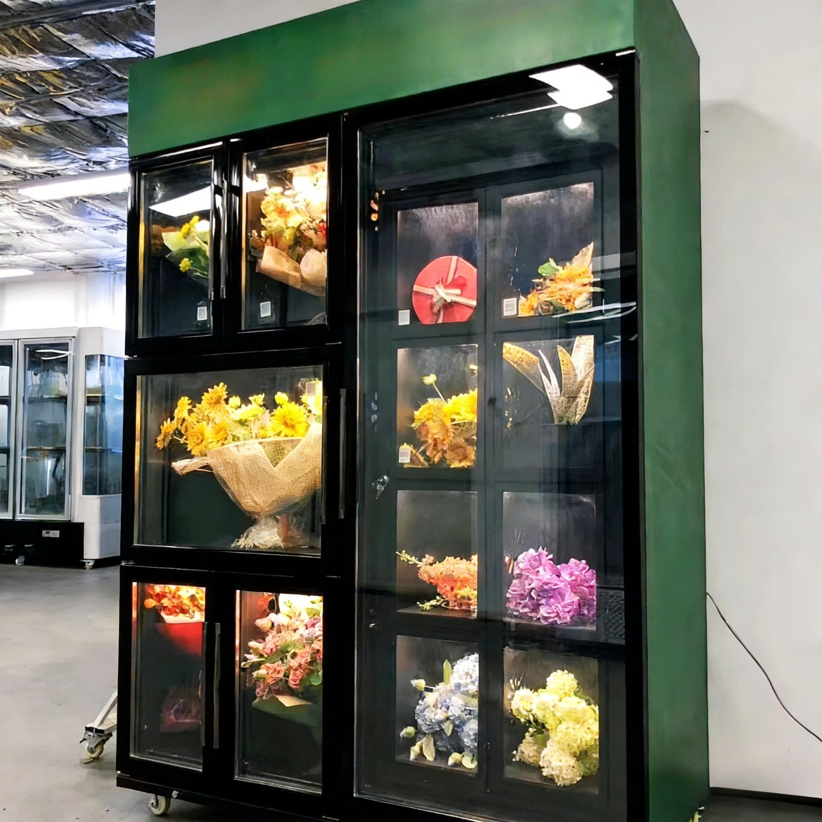 Fresh Cut Flower Vending Machine, Intelligent Flower Vending Machine with Temperature Controlled Storage, Multiple Payment Methods, Touch Display Screen for Hotel, Commercial Deployment