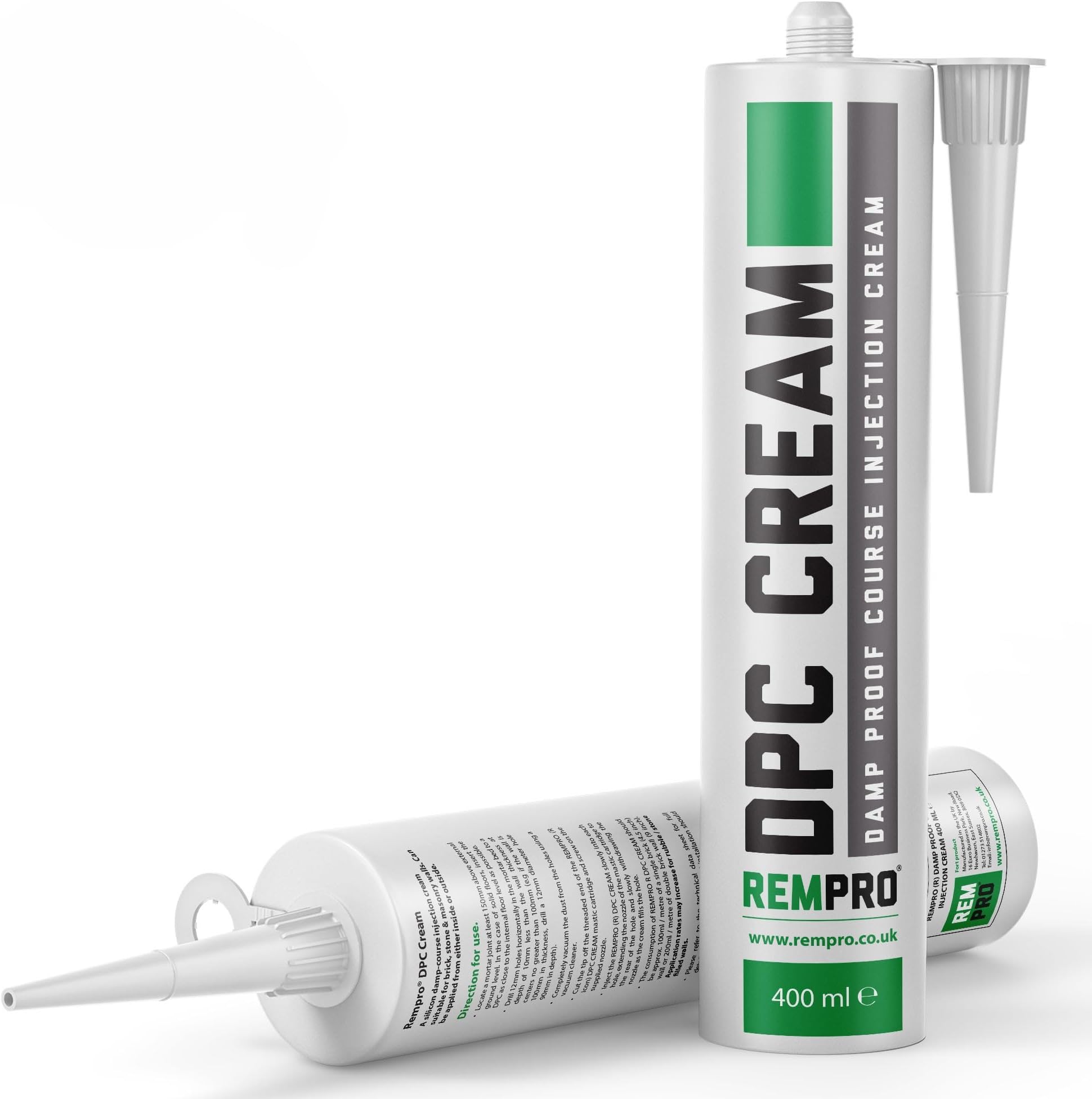 1 x 400ml DPC Damp Proofing Course Cream - Barrier Treatment & Control of Rising Damp in Walls - BBA Certified